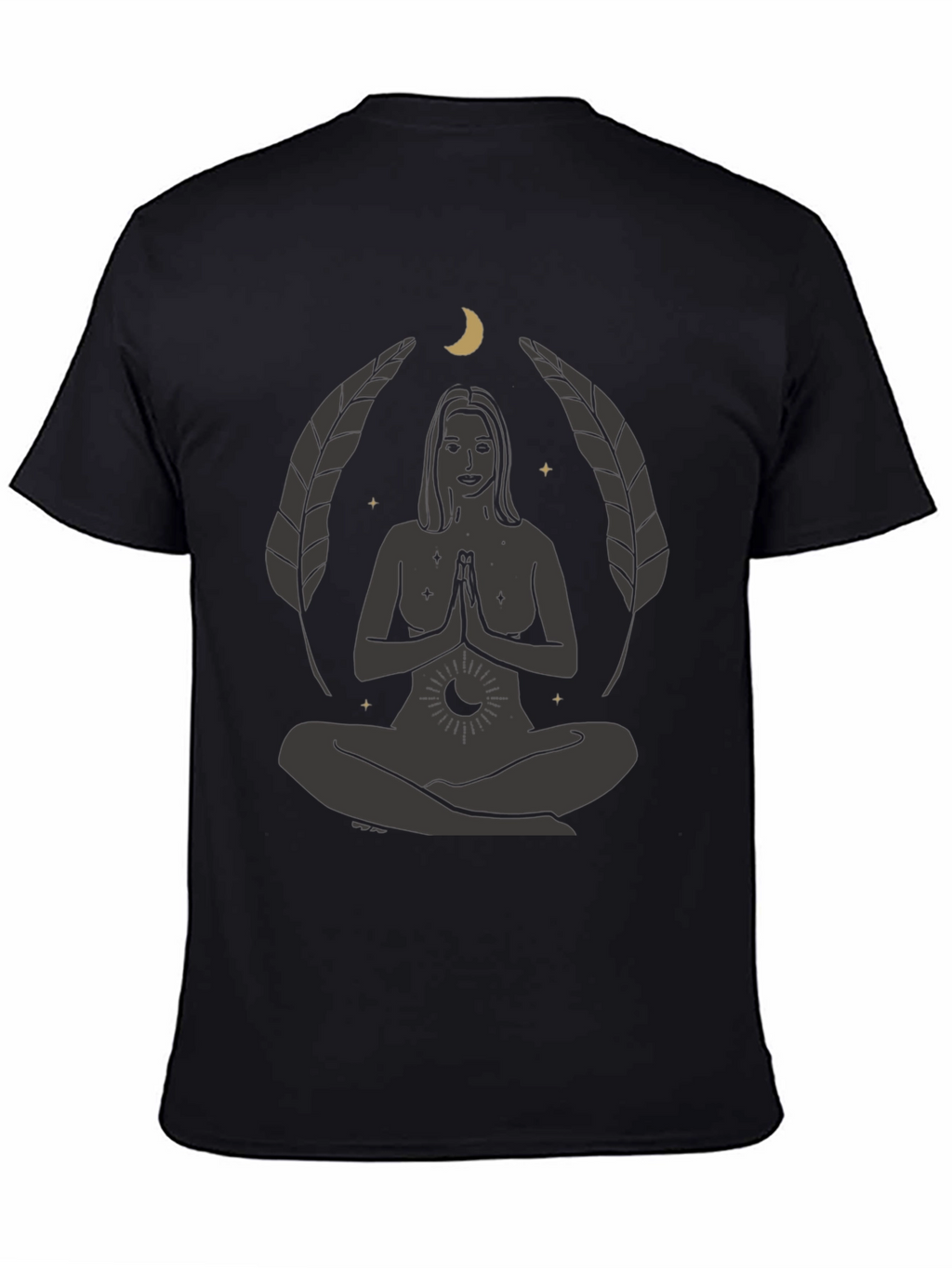Zen Yoga Goddess Graphic T-Shirt - Black