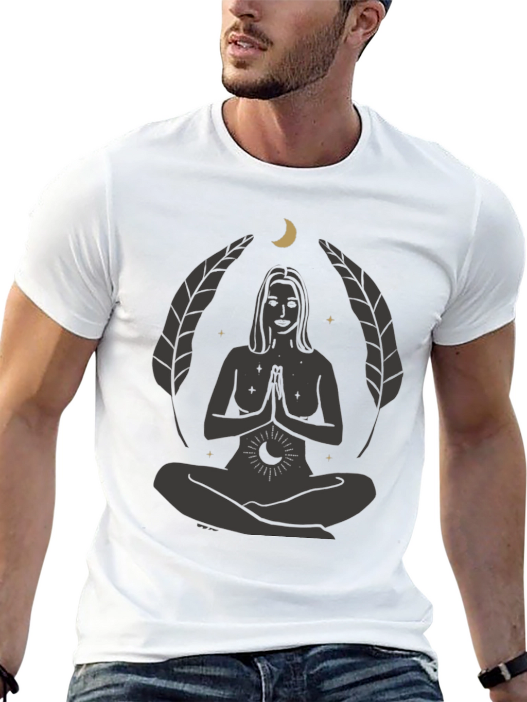 Zen Yoga Goddess Graphic T-Shirt - Black
