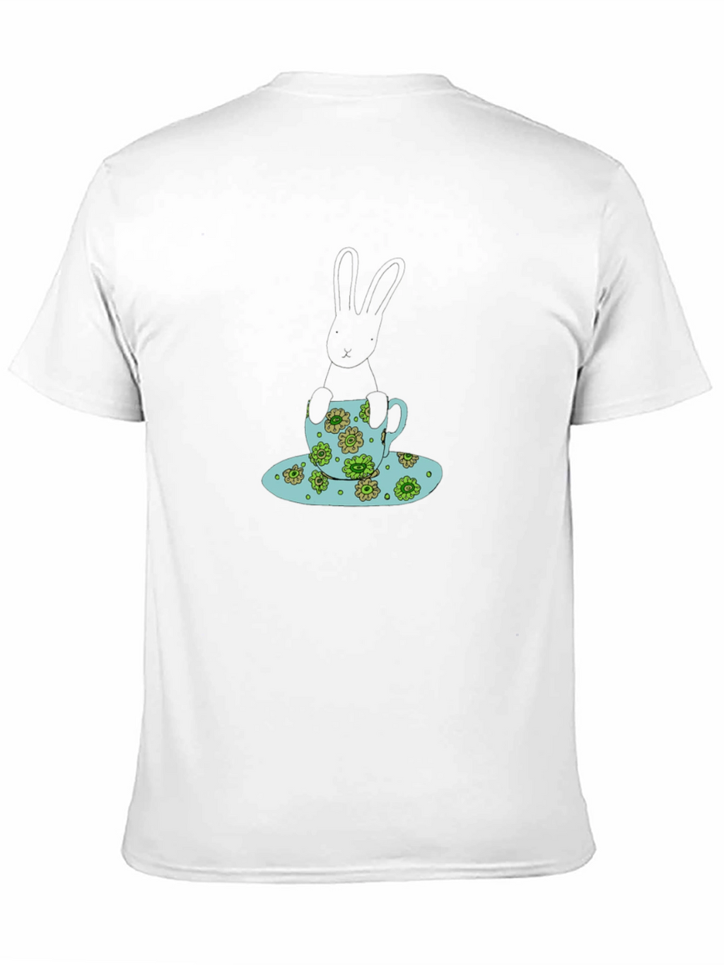 Bunny in Teacup Black T-Shirt