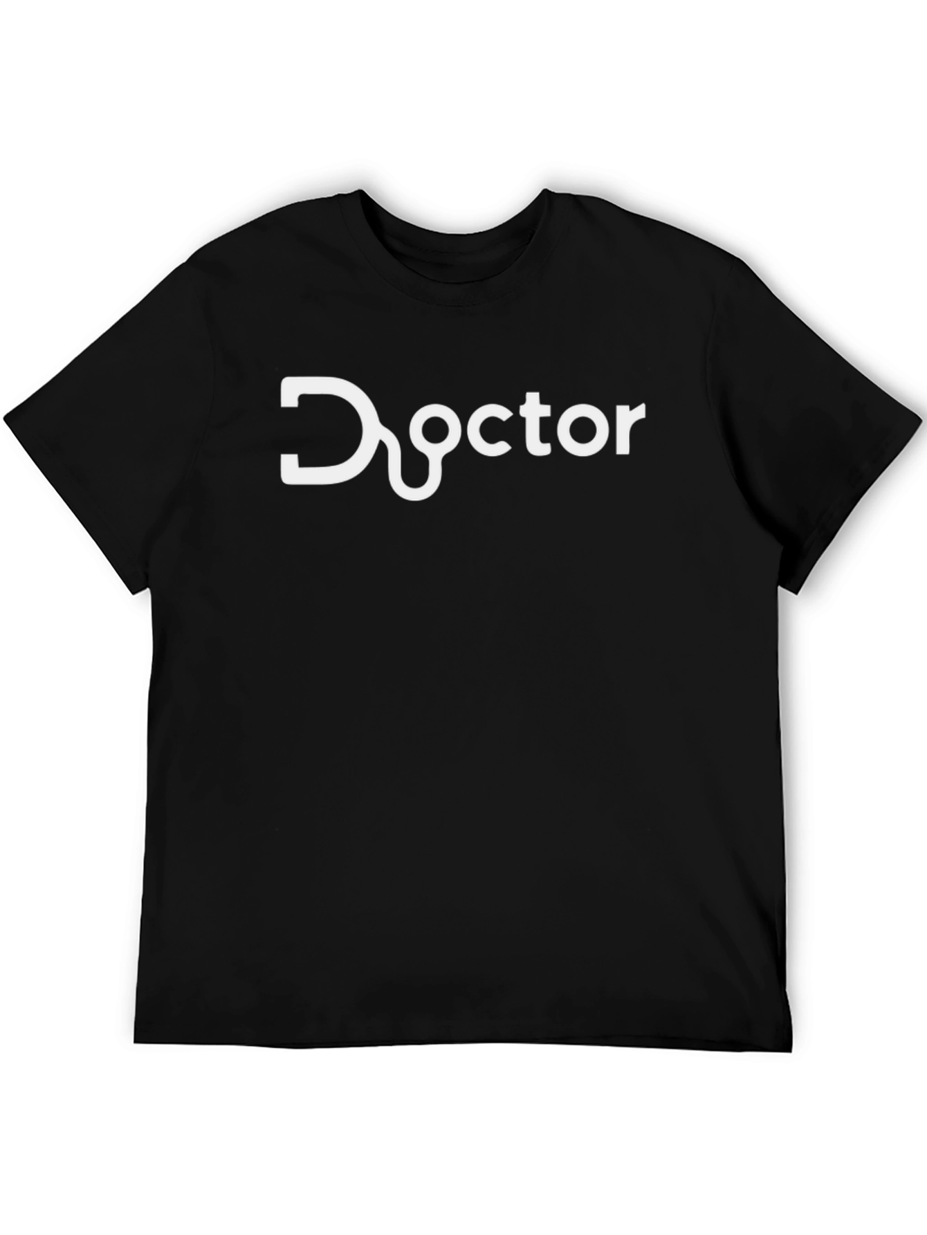 Doctor Stethoscope Graphic Black T-Shirt