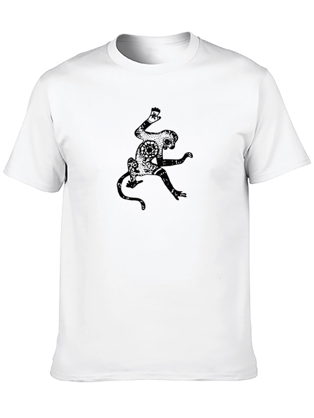 Black T-Shirt with Monkey Design