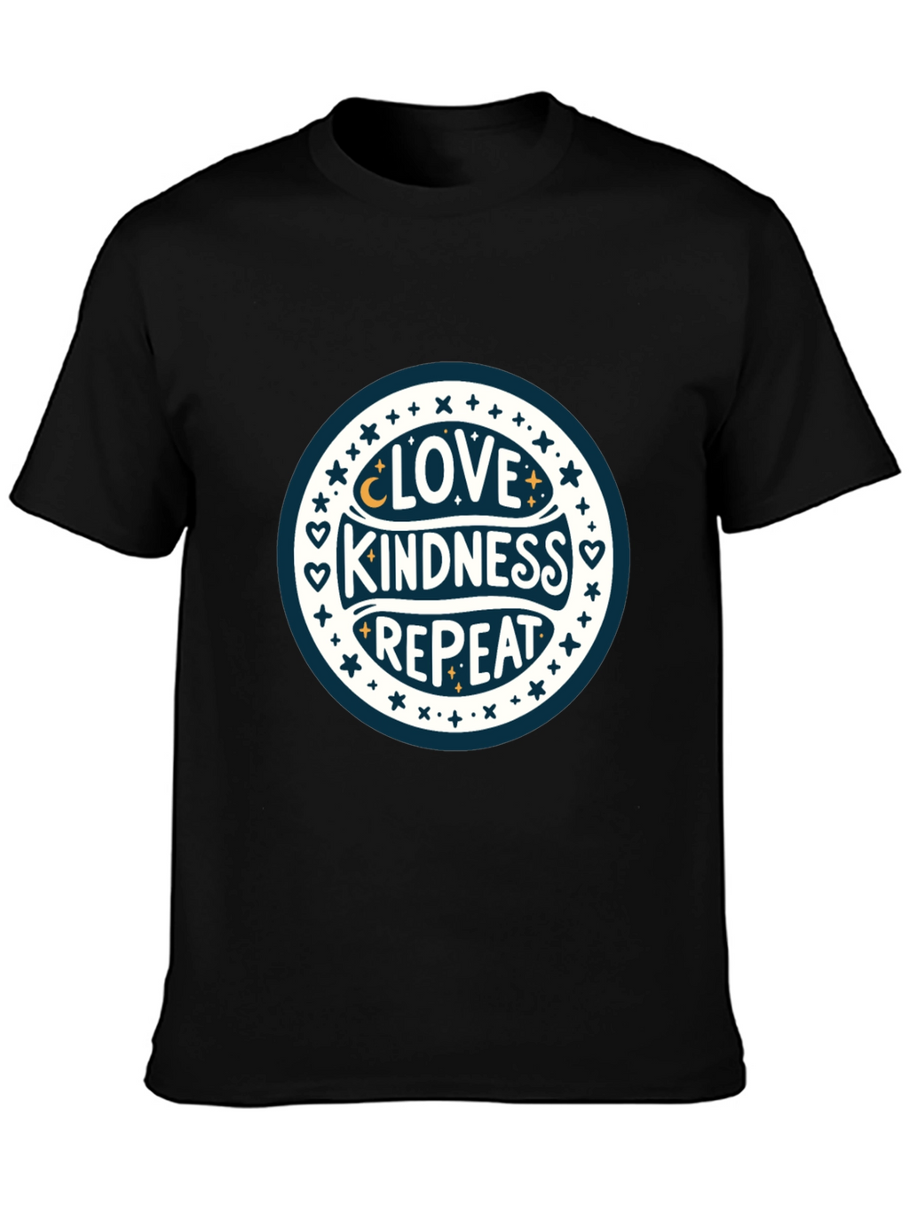 Love Kindness Repeat Graphic Tee - Black
