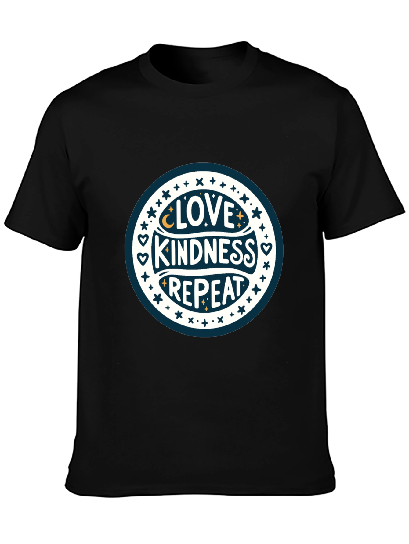 Love Kindness Repeat Graphic Tee - Black