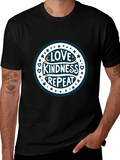 Love Kindness Repeat Graphic Tee - Black
