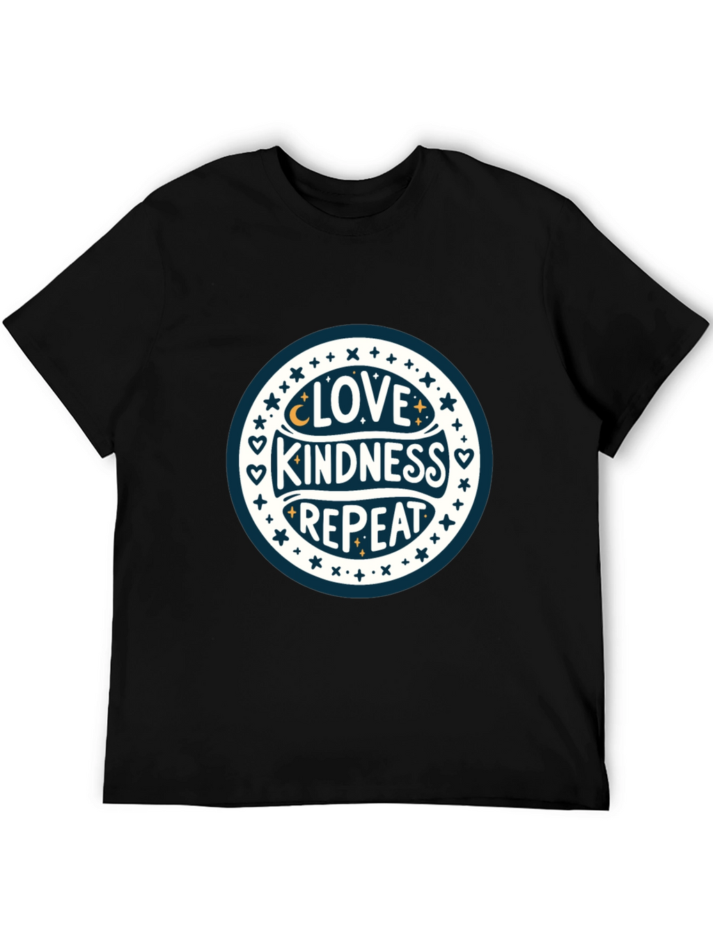 Love Kindness Repeat Graphic Tee - Black