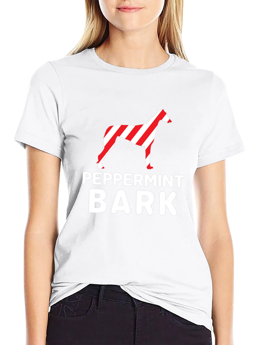 Peppermint Bark Dog Graphic Tee - Black