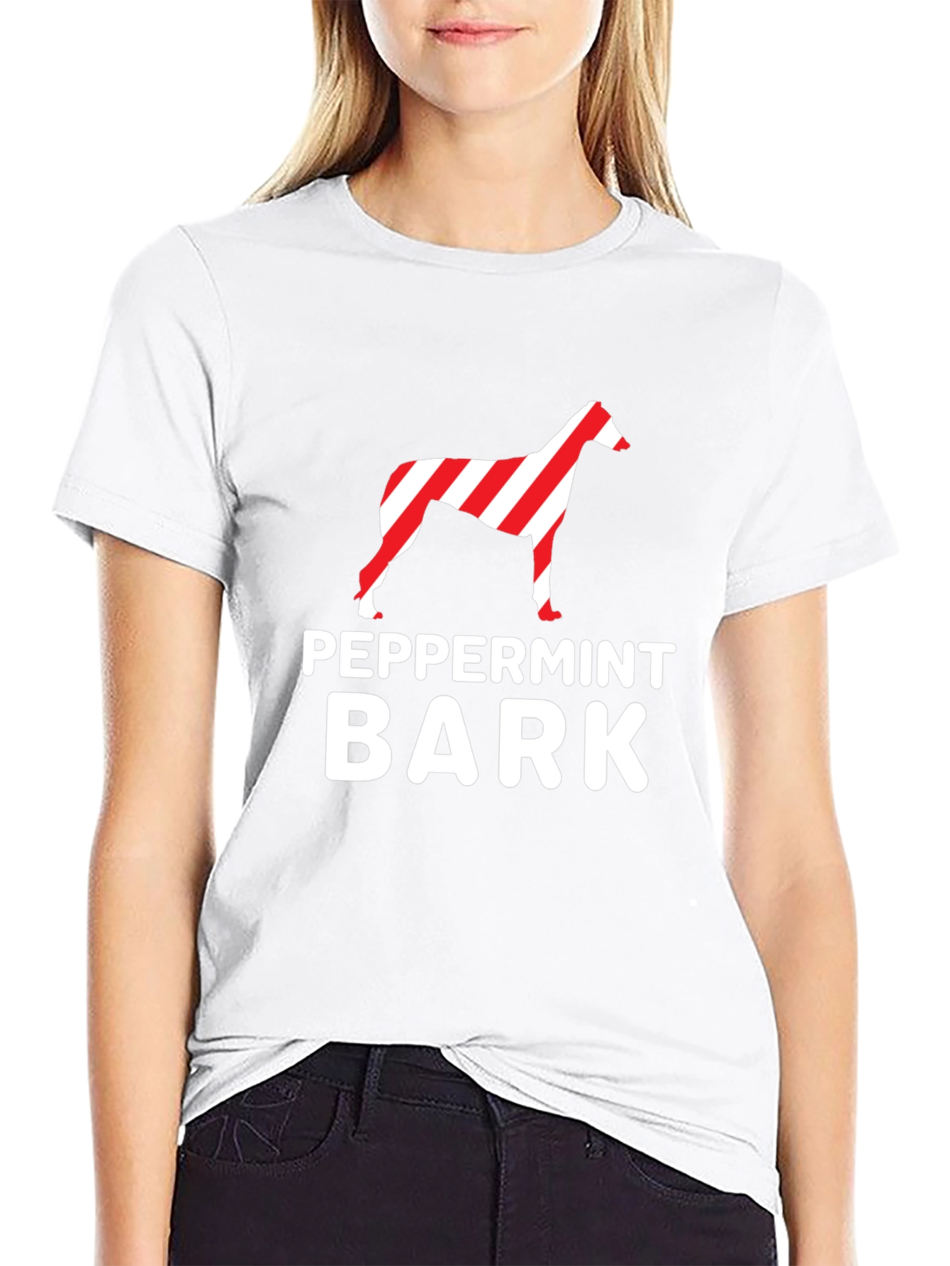 Peppermint Bark Dog Graphic Tee - Black