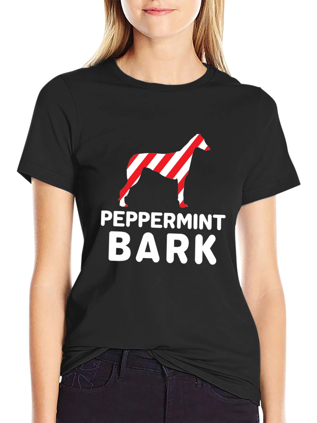 Peppermint Bark Dog Graphic Tee - Black