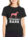 Peppermint Bark Dog Graphic Tee - Black