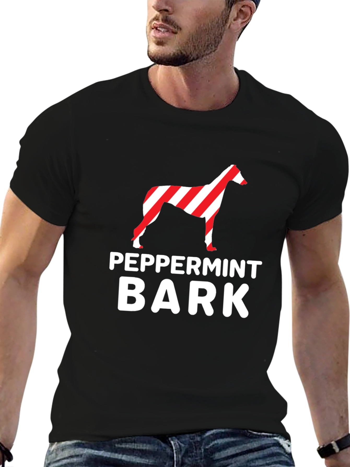Peppermint Bark Dog Graphic Tee - Black