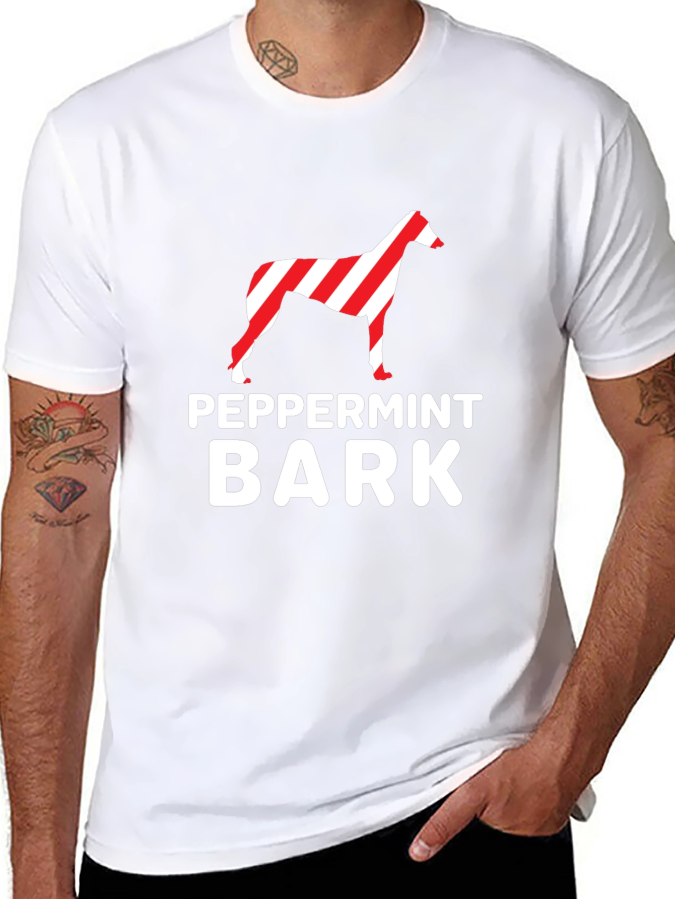 Peppermint Bark Dog Graphic Tee - Black