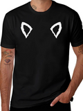 Cool Cat Ear Tee - Black Graphic T-Shirt