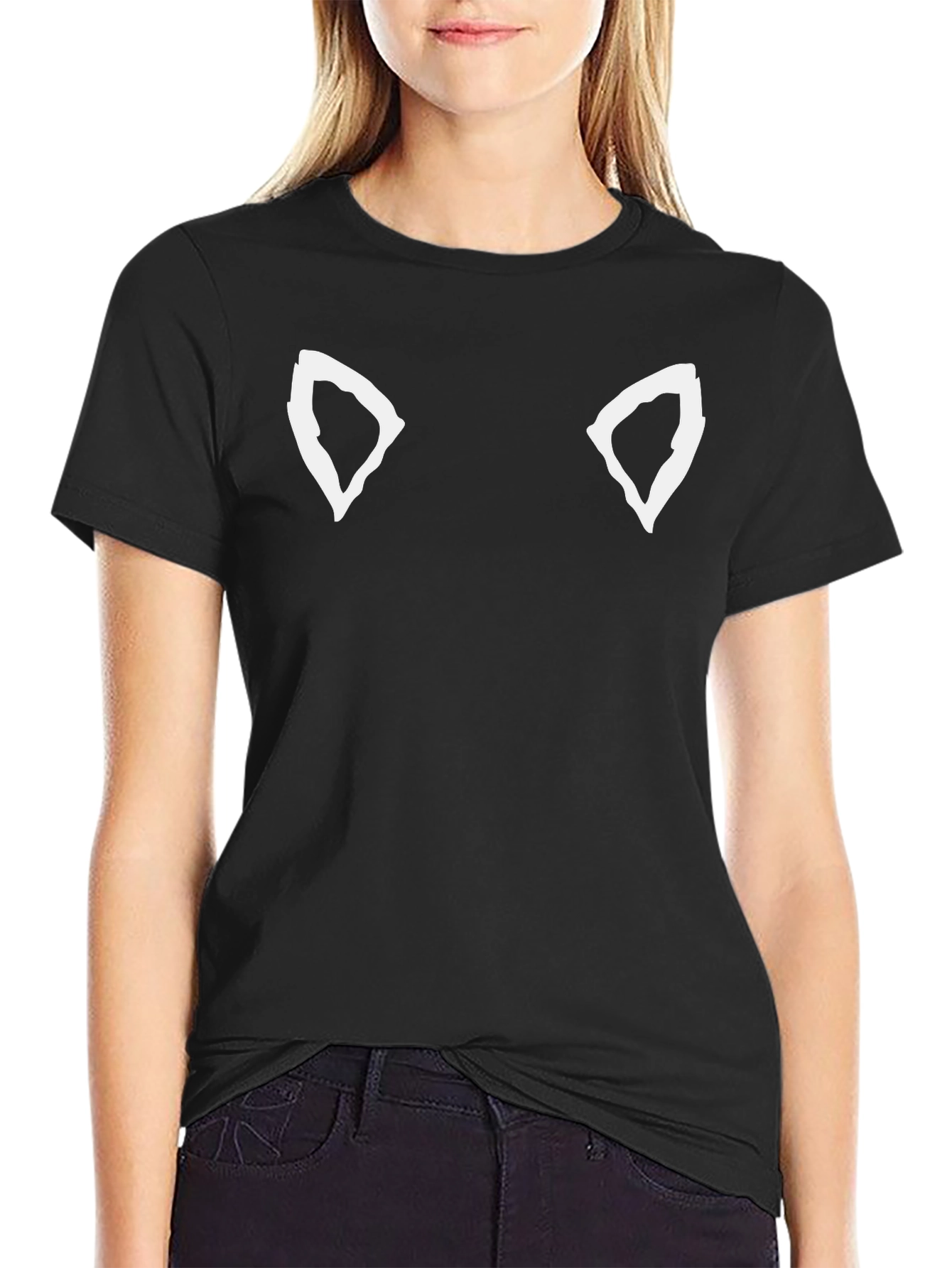 Cool Cat Ear Tee - Black Graphic T-Shirt