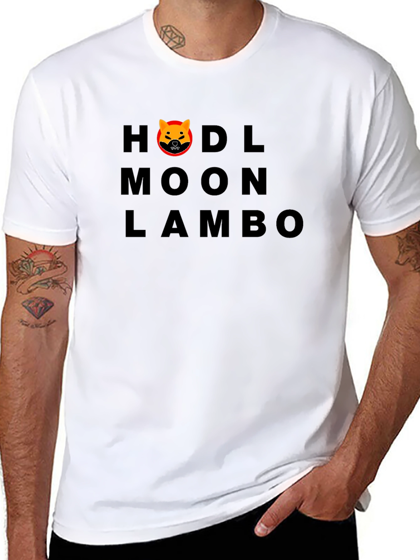 HODL Moon Lambo Black T-Shirt - Crypto Enthusiast Tee