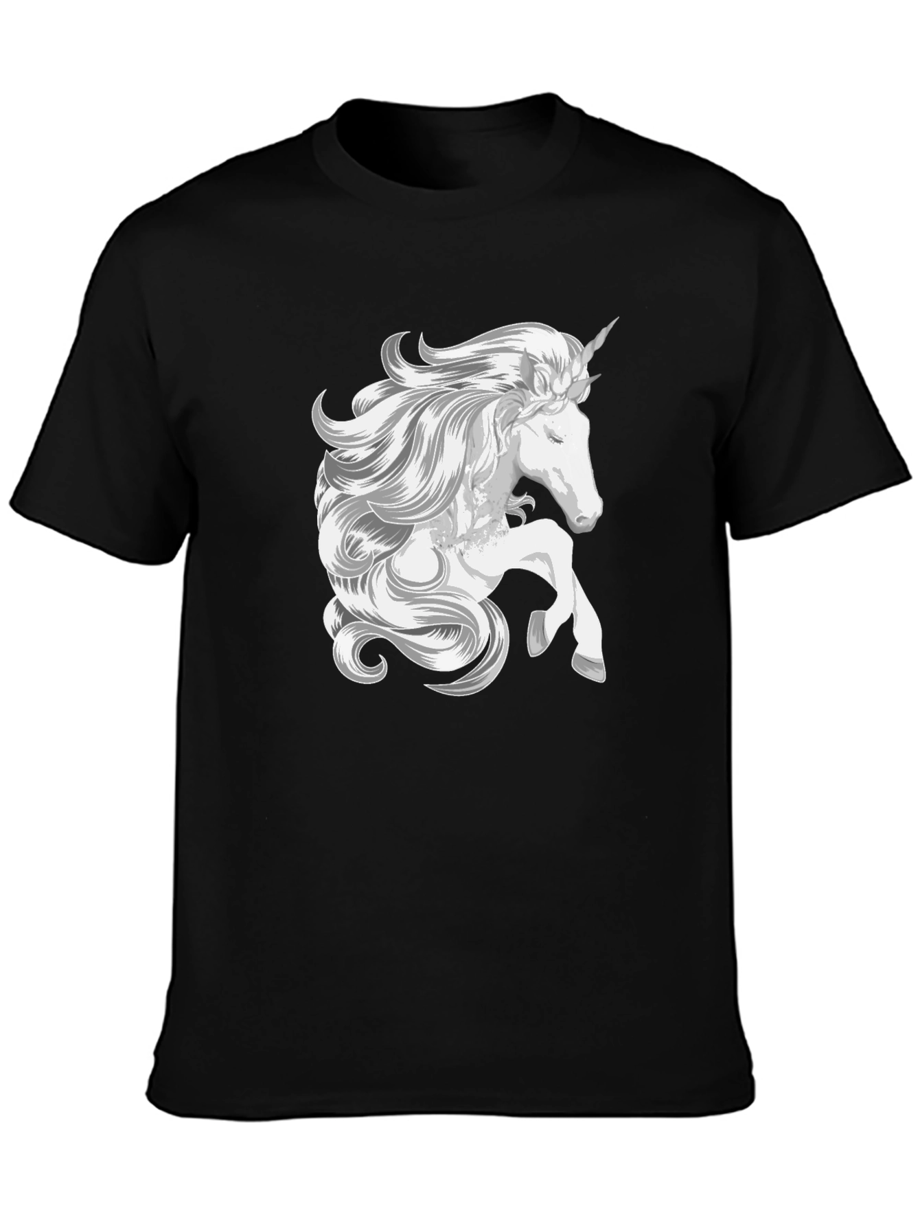 Unicorn Graphic Tee - Black Cotton T-Shirt