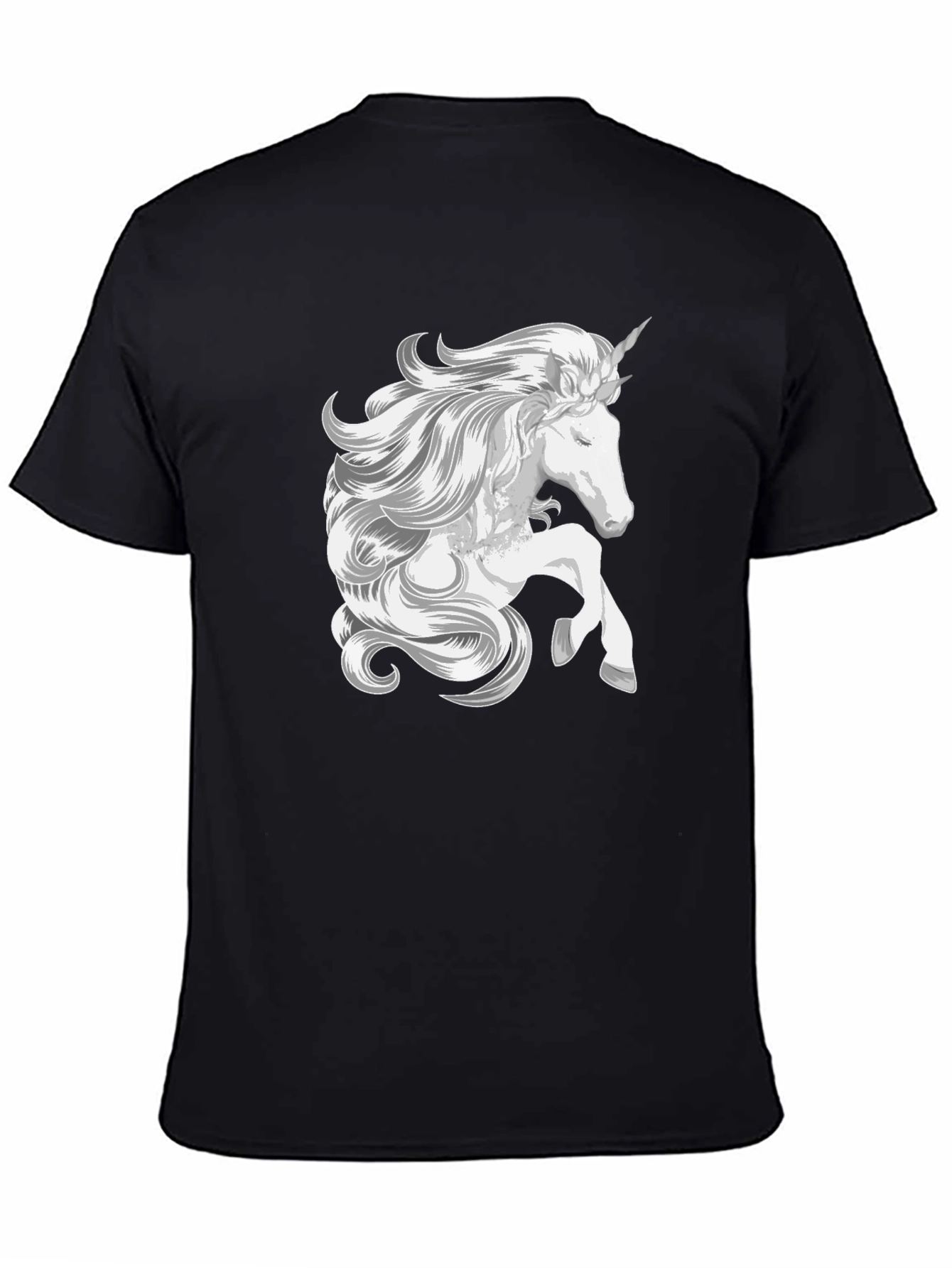 Unicorn Graphic Tee - Black Cotton T-Shirt