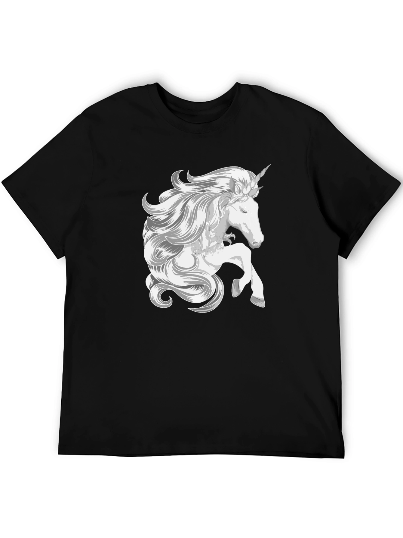 Unicorn Graphic Tee - Black Cotton T-Shirt