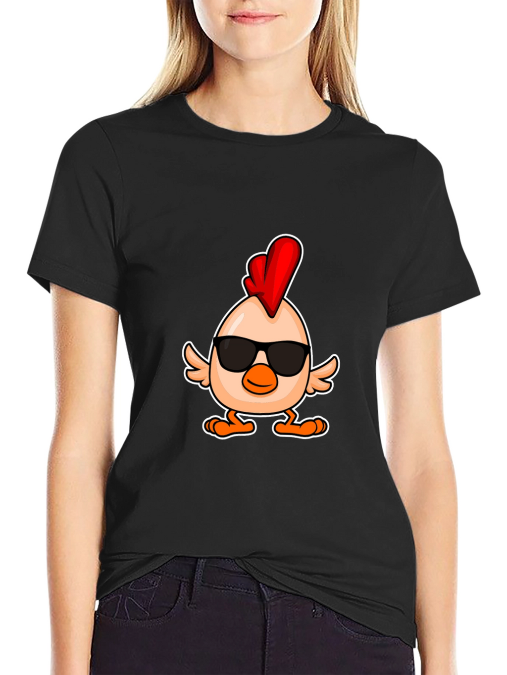 Cool Chicken Graphic Tee - Mens Black T-Shirt
