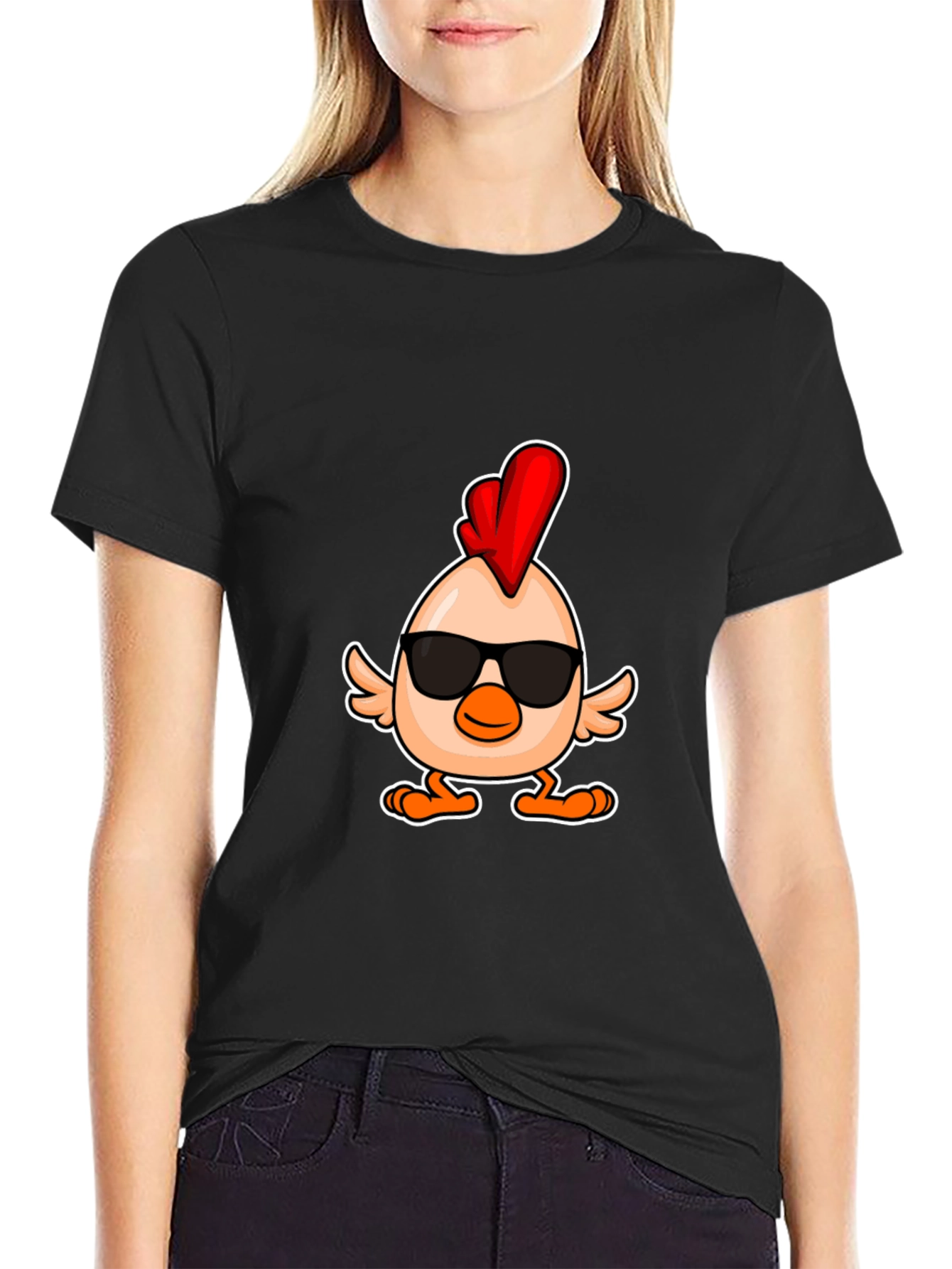 Cool Chicken Graphic Tee - Mens Black T-Shirt