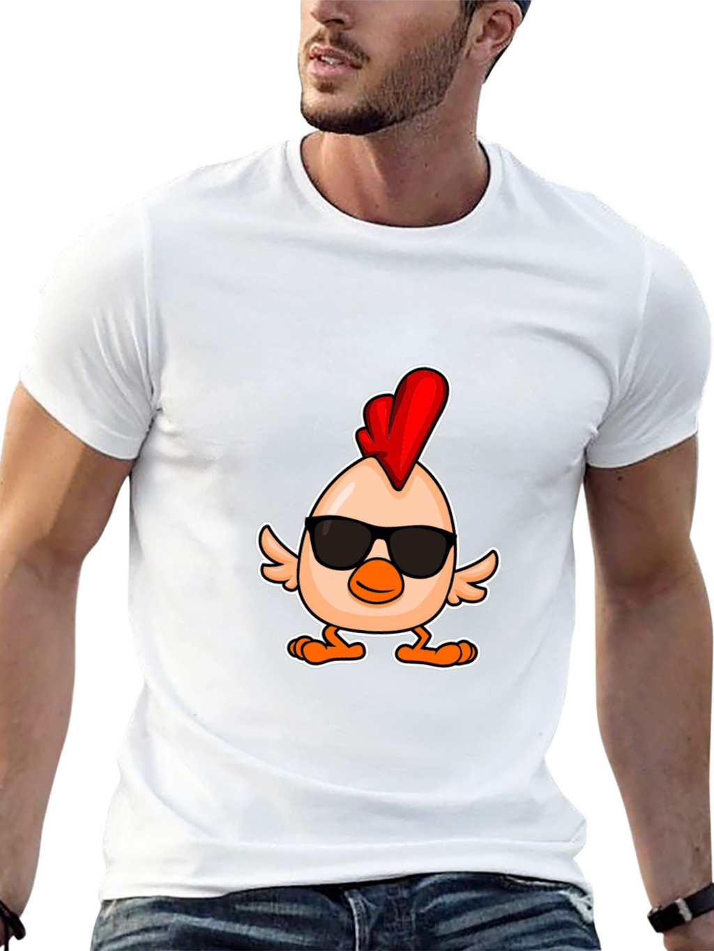 Cool Chicken Graphic Tee - Mens Black T-Shirt