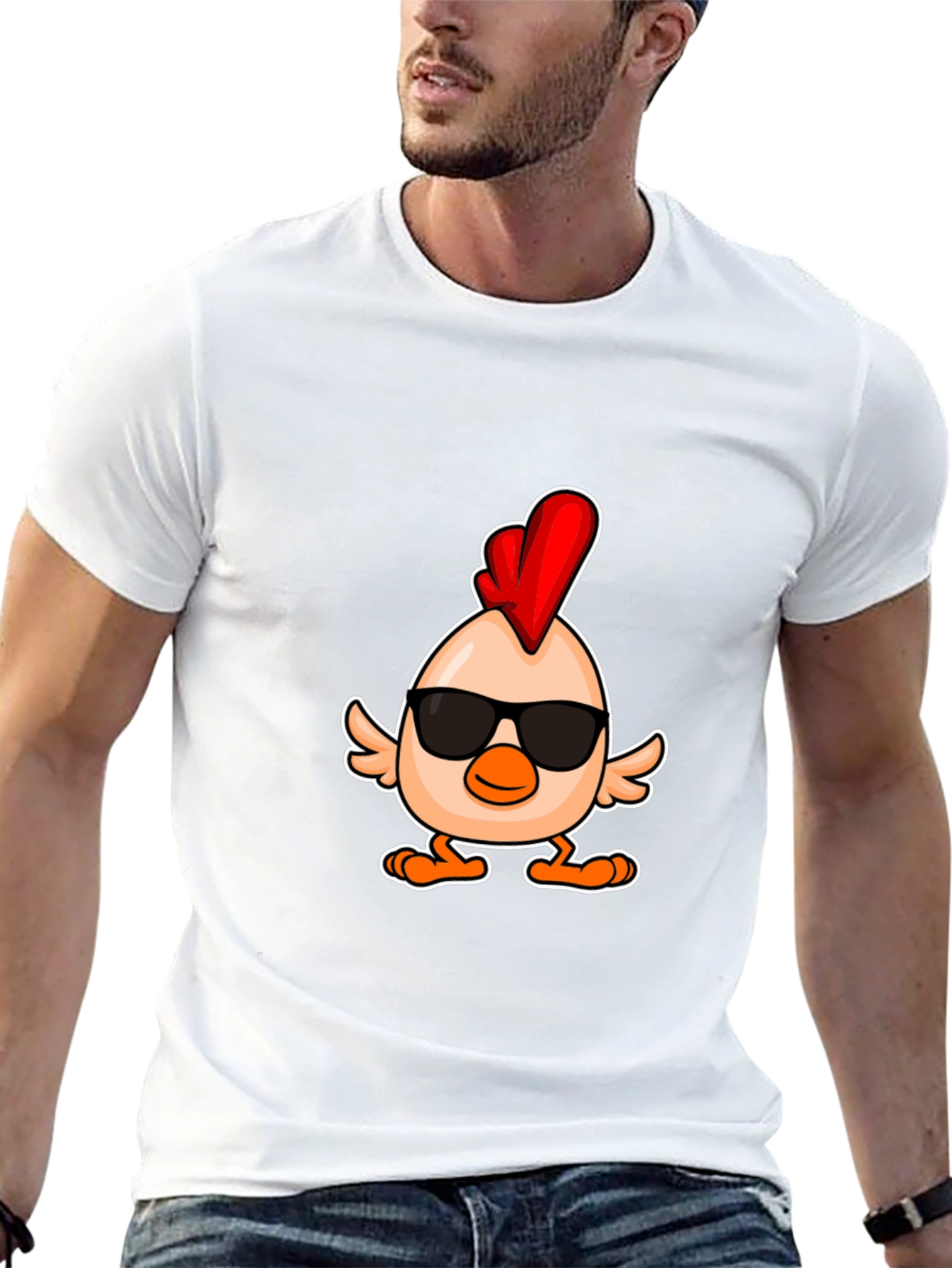 Cool Chicken Graphic Tee - Mens Black T-Shirt