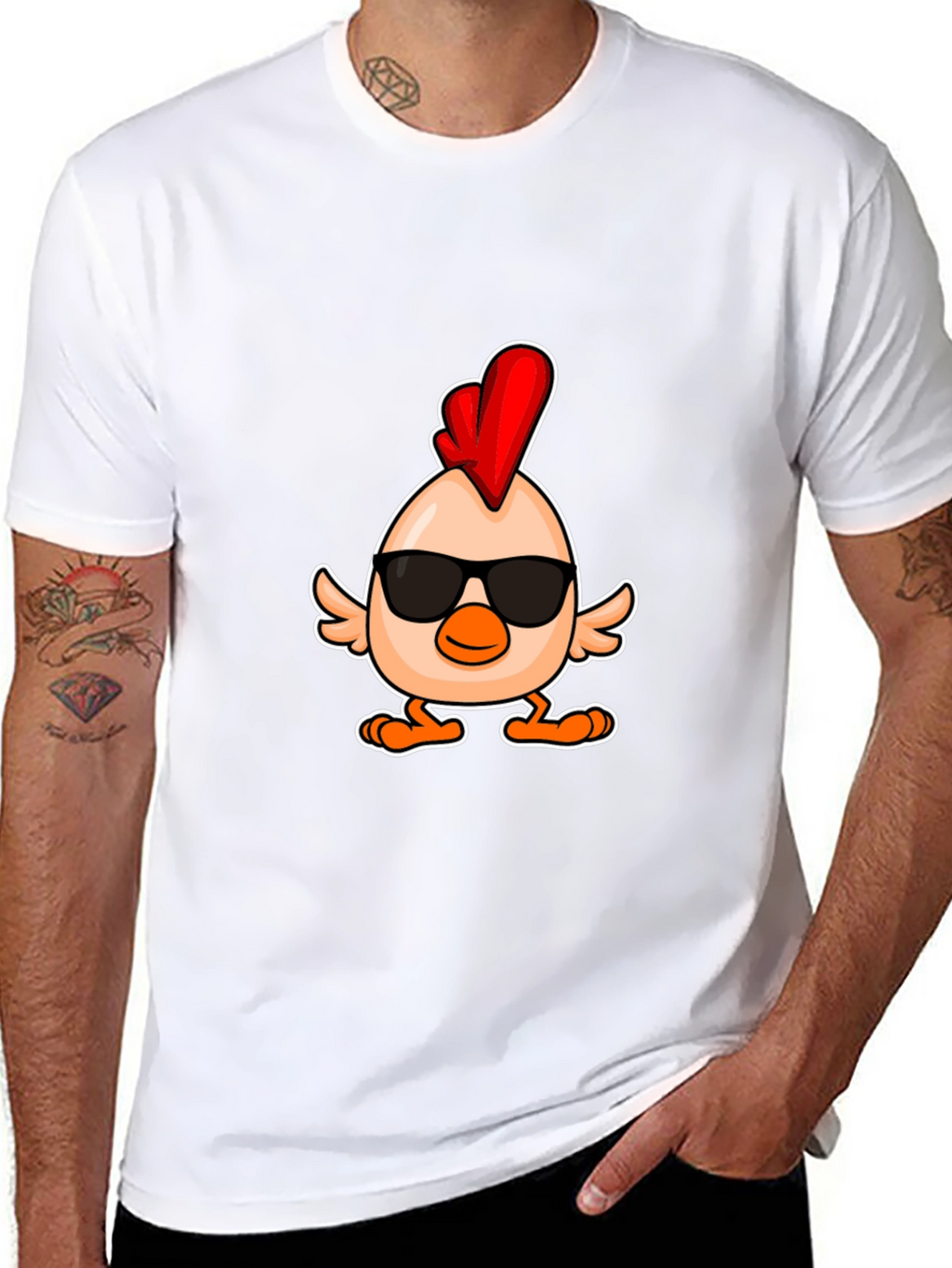 Cool Chicken Graphic Tee - Mens Black T-Shirt