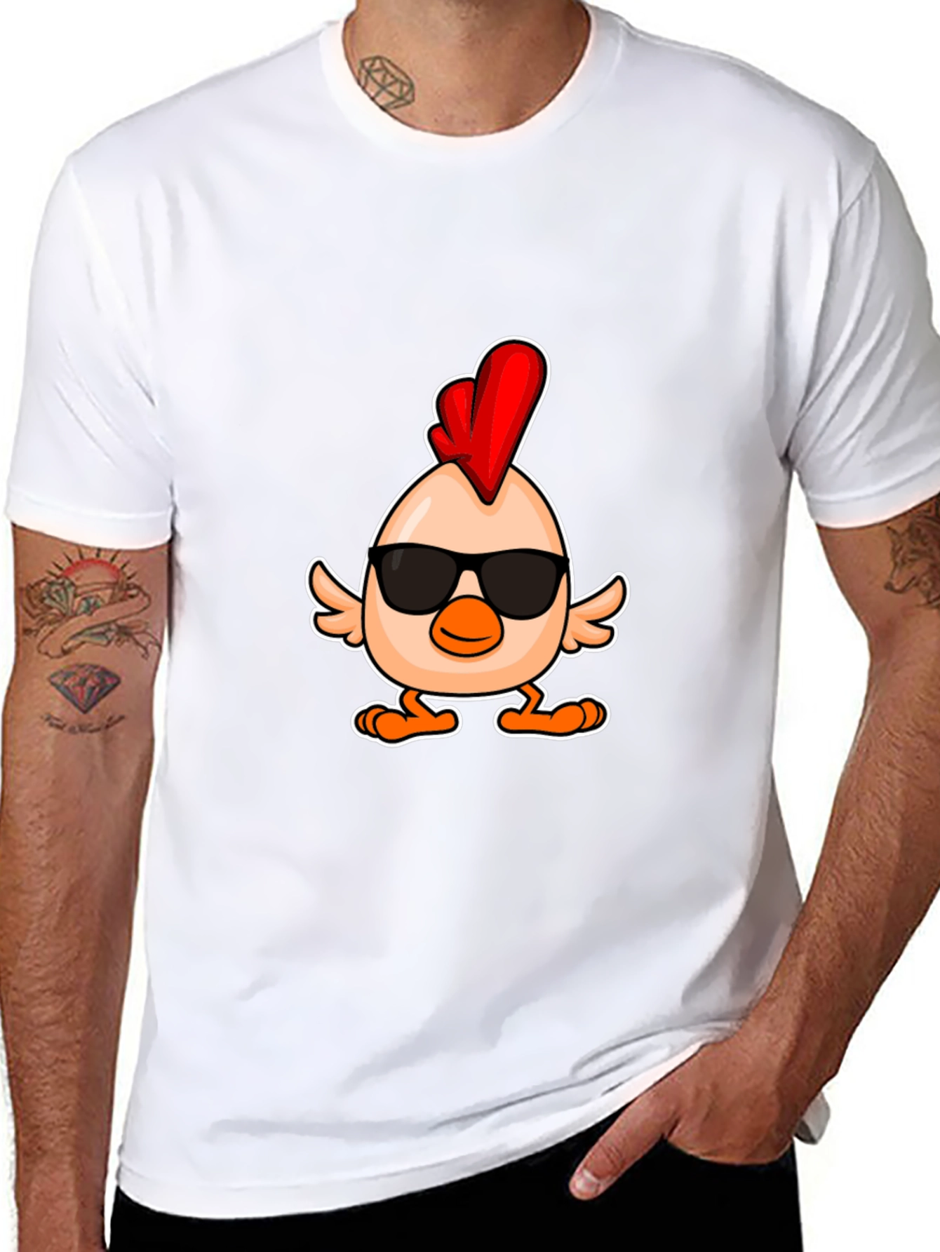 Cool Chicken Graphic Tee - Mens Black T-Shirt