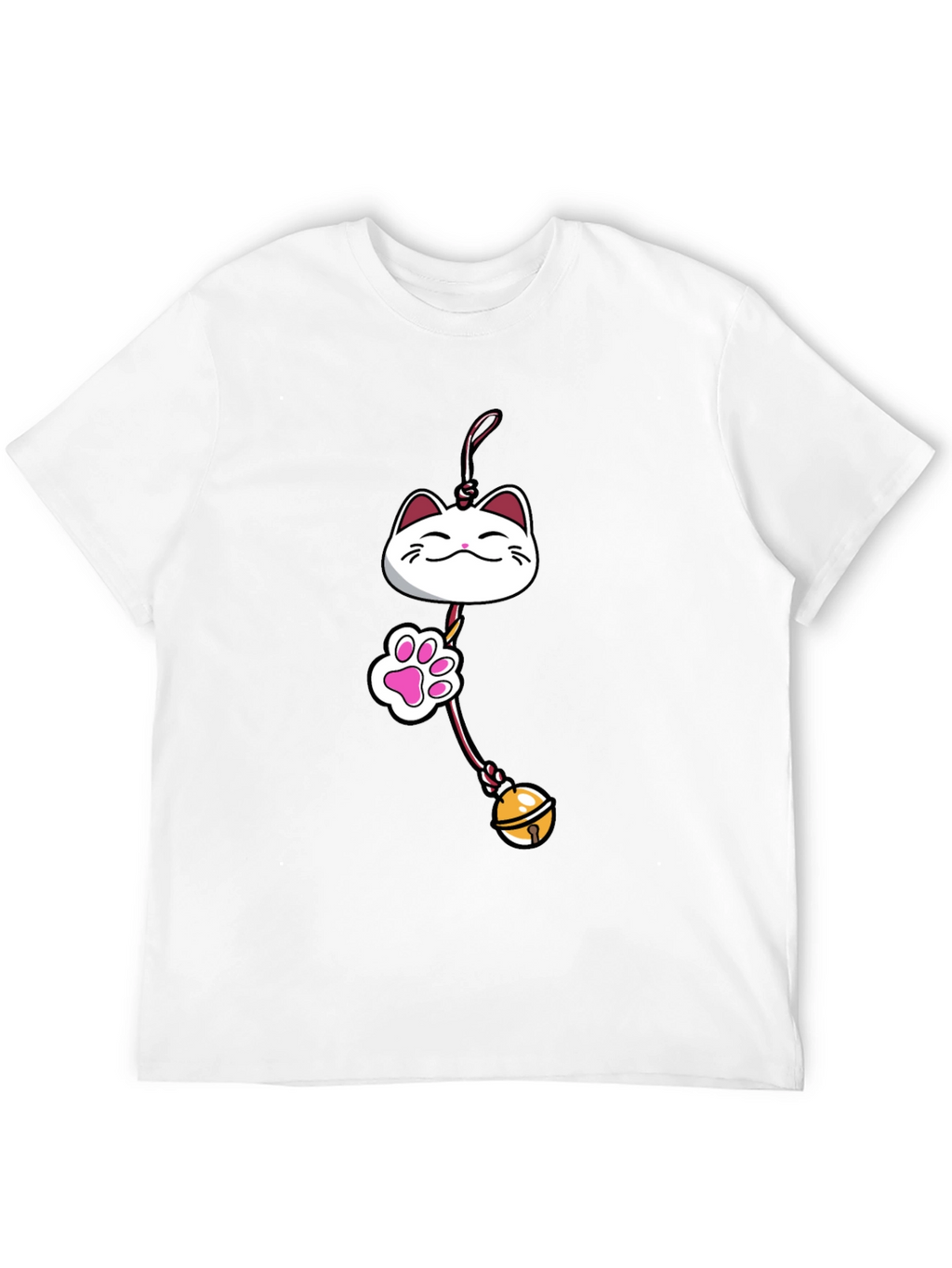Lucky Cat Charm Graphic Tee - Black