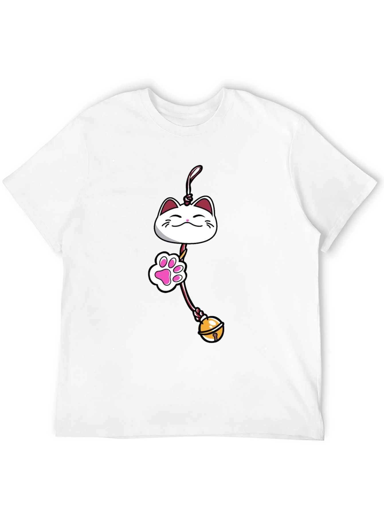 Lucky Cat Charm Graphic Tee - Black