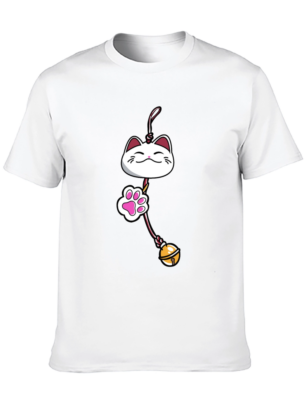 Lucky Cat Charm Graphic Tee - Black