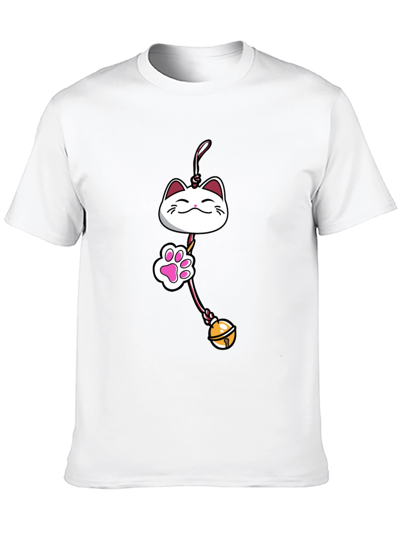 Lucky Cat Charm Graphic Tee - Black