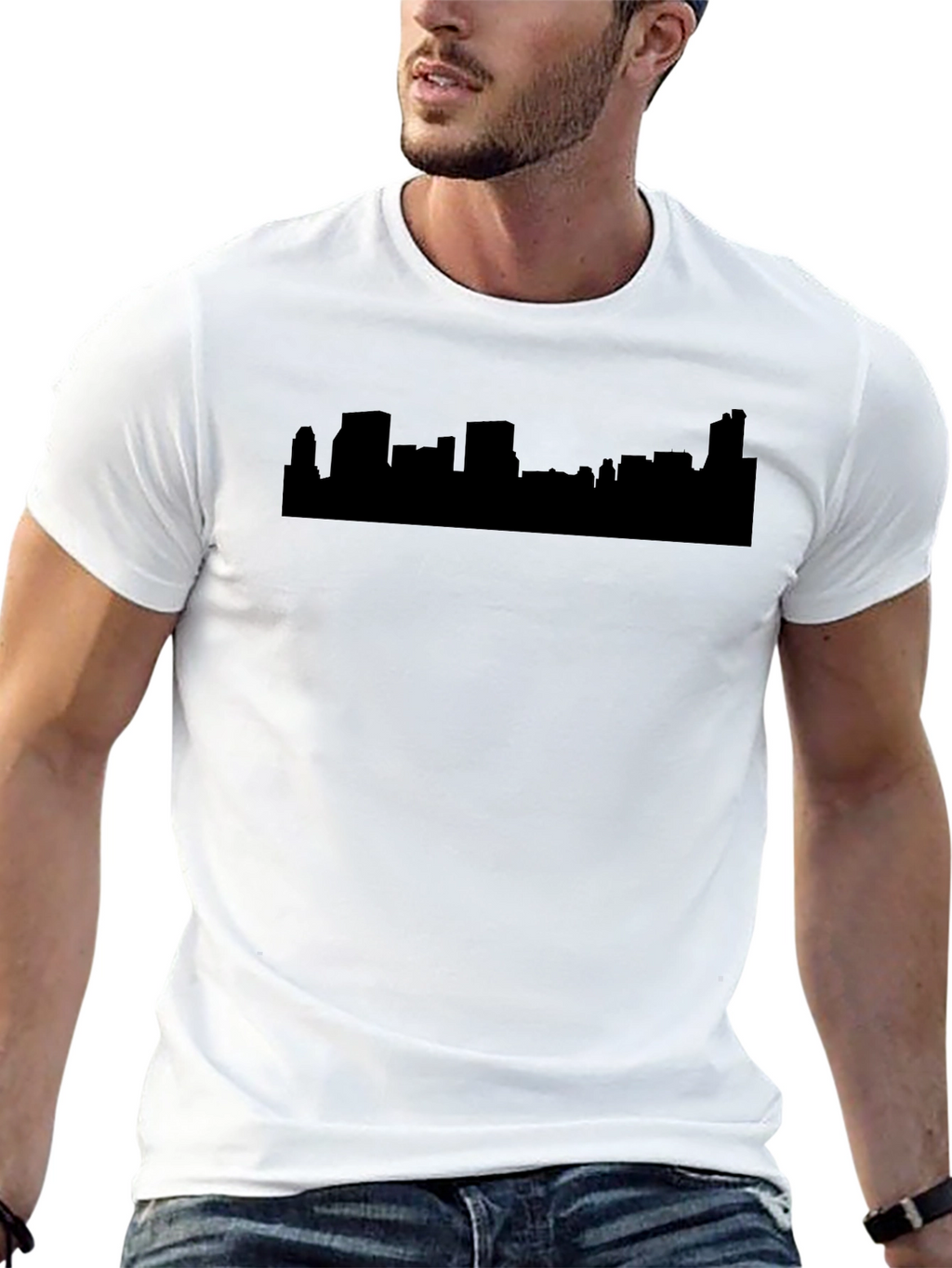 Cityscape Silhouette T-Shirt - Black