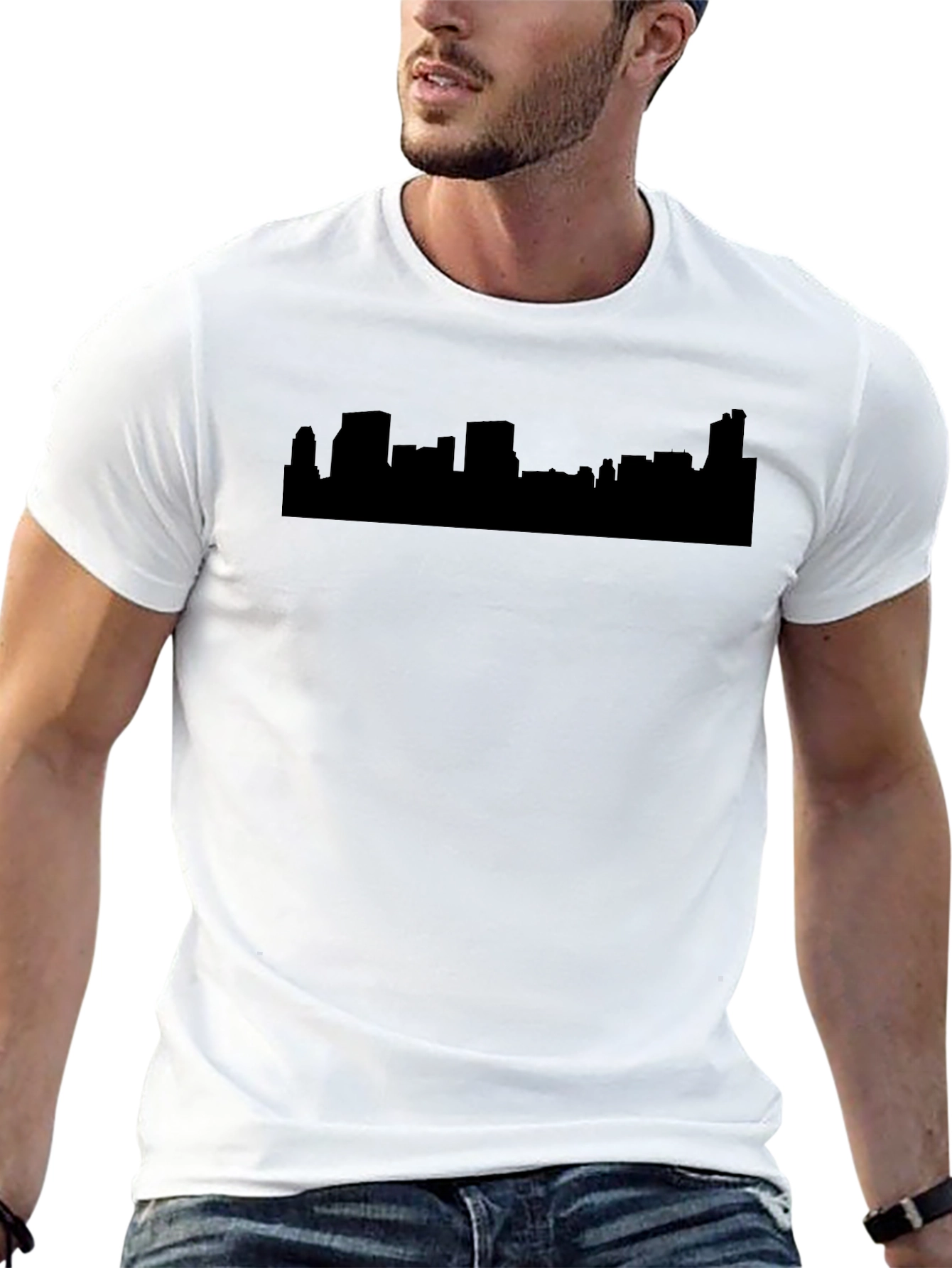 Cityscape Silhouette T-Shirt - Black