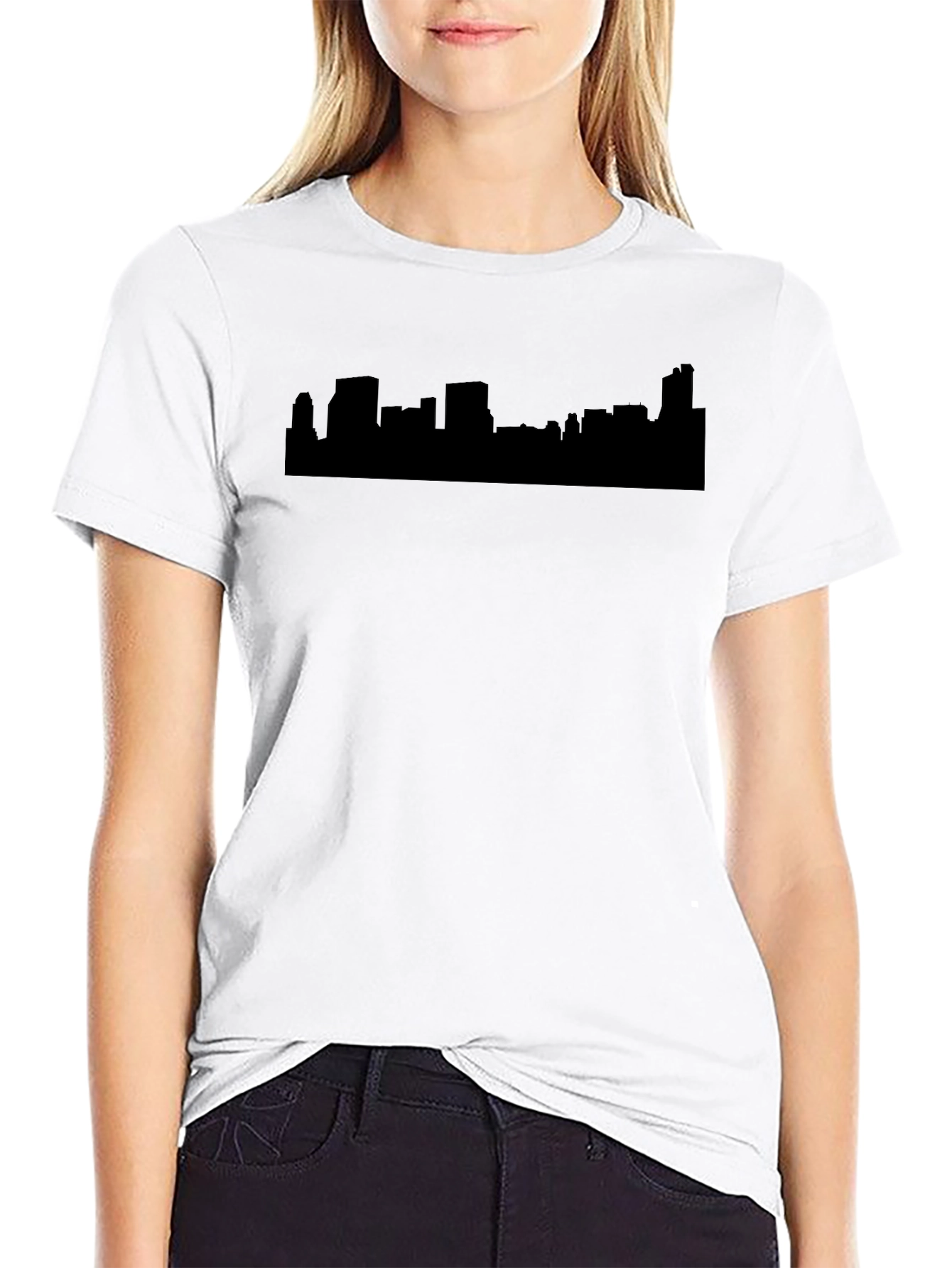 Cityscape Silhouette T-Shirt - Black