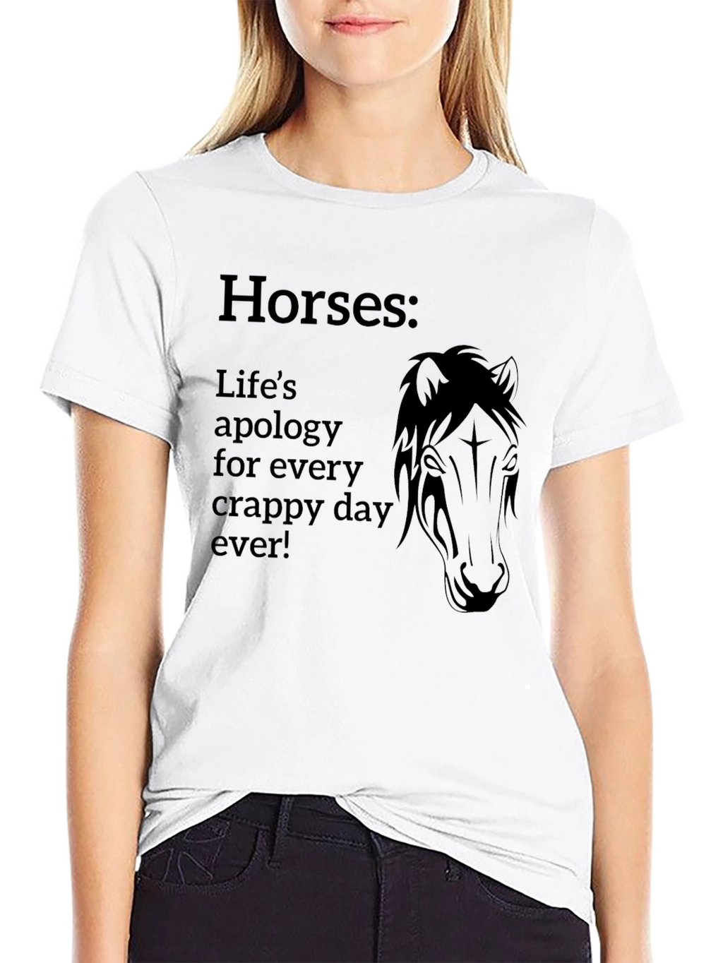 Horses: Lifes Apology Black Graphic Tee