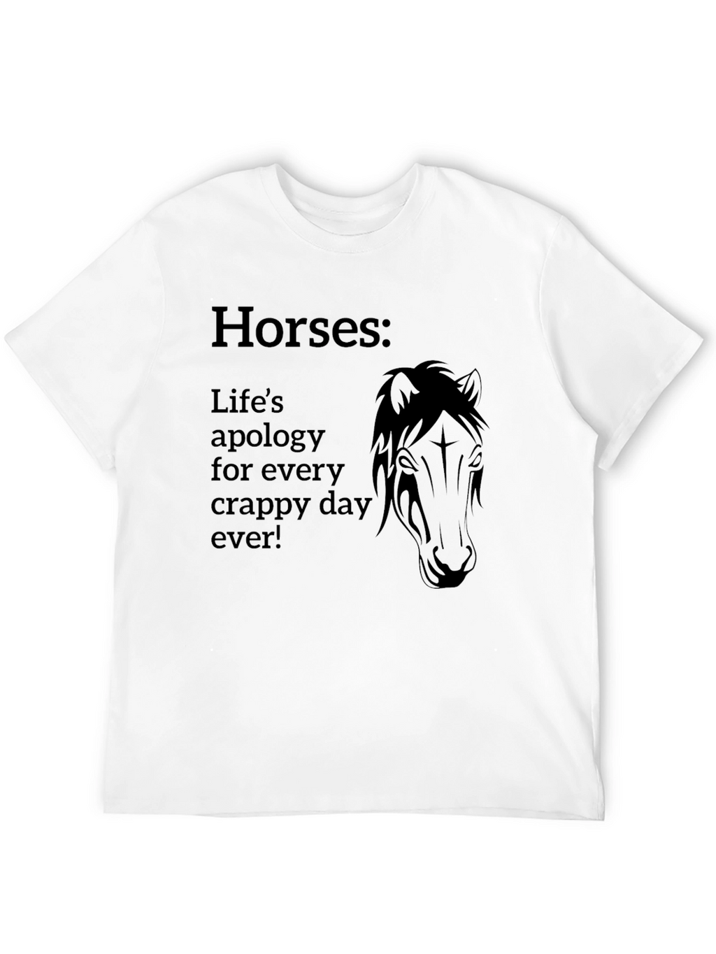 Horses: Lifes Apology Black Graphic Tee