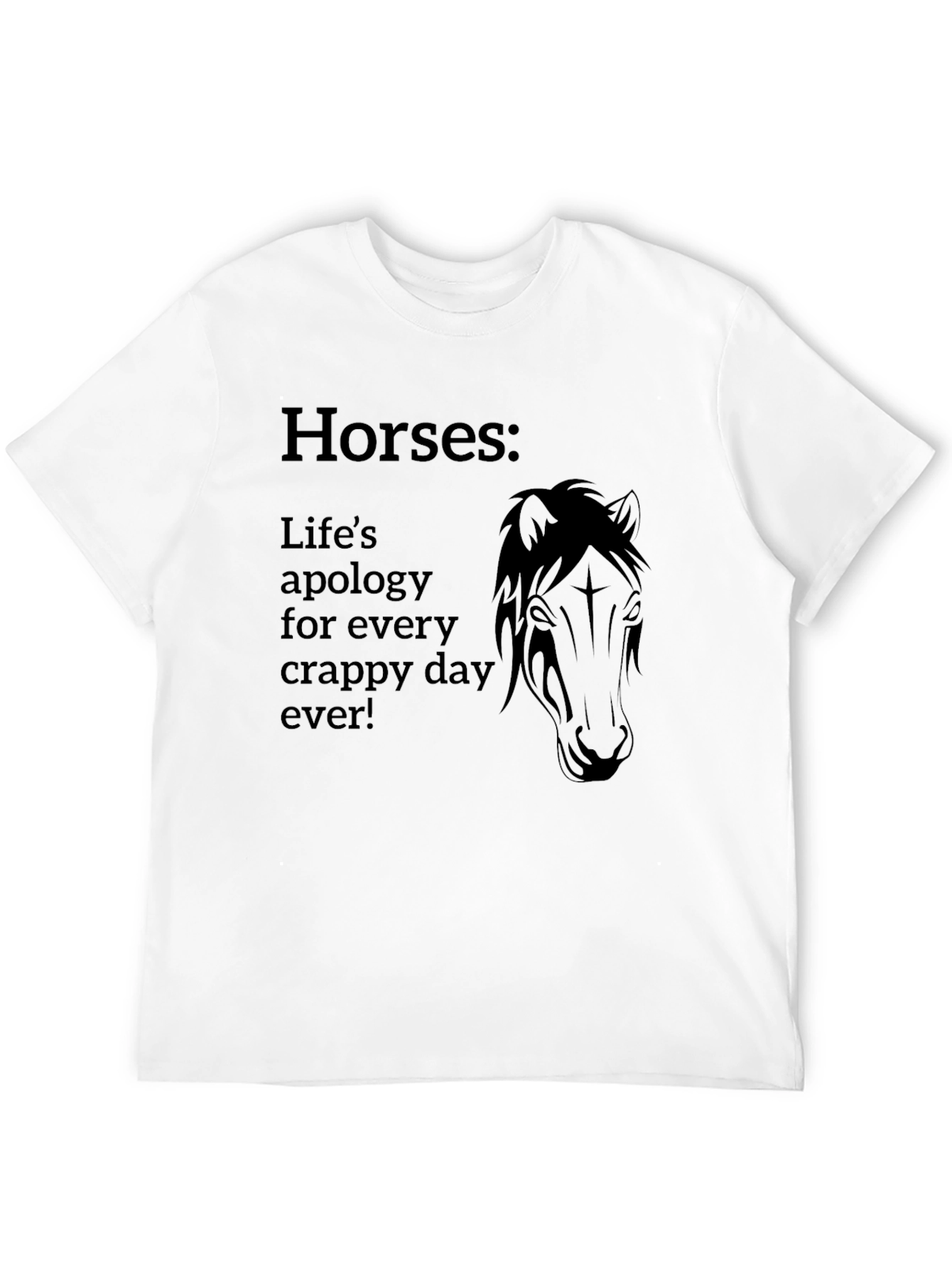 Horses: Lifes Apology Black Graphic Tee