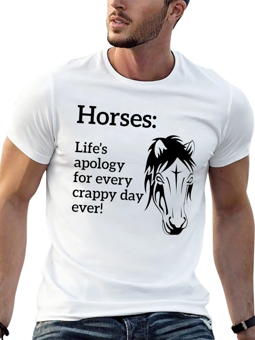 Horses: Lifes Apology Black Graphic Tee