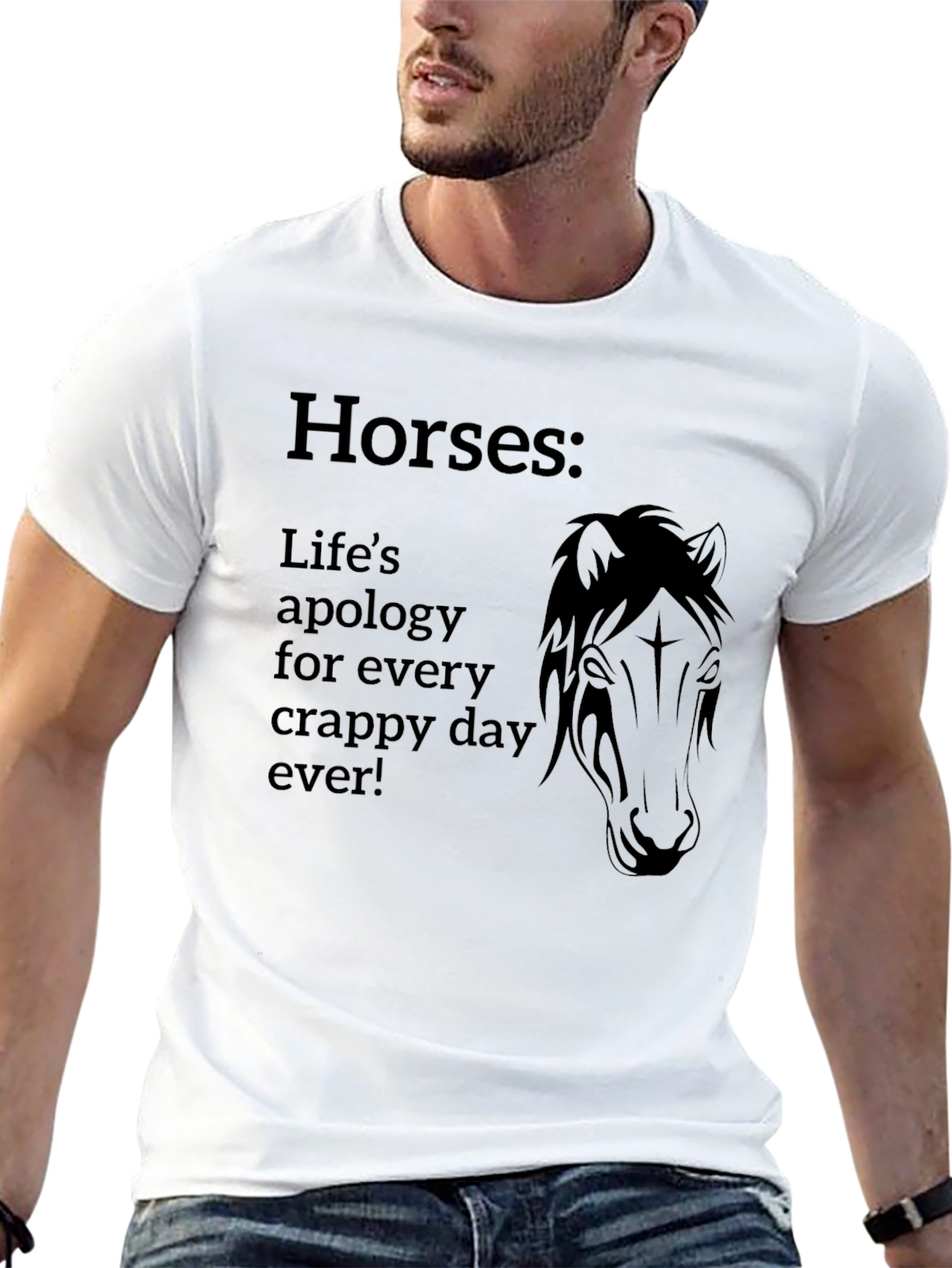 Horses: Lifes Apology Black Graphic Tee