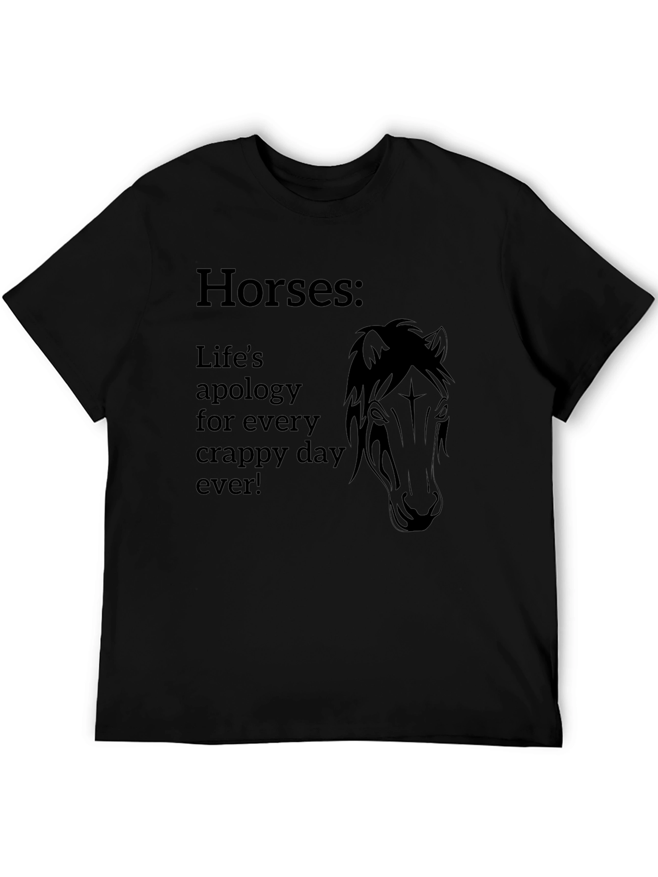 Horses: Lifes Apology Black Graphic Tee