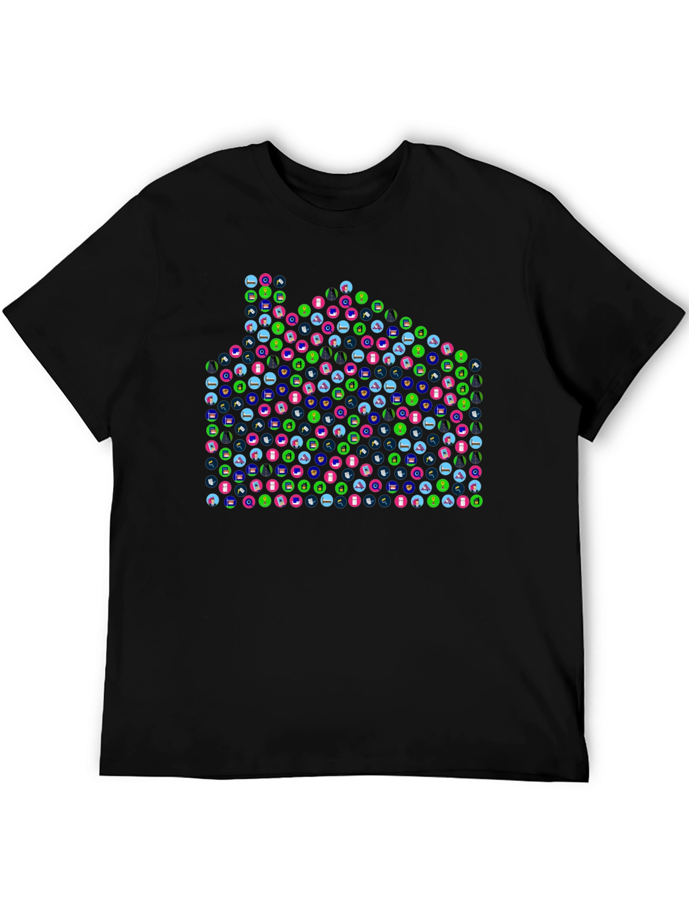 Abstract Pattern Black T-Shirt