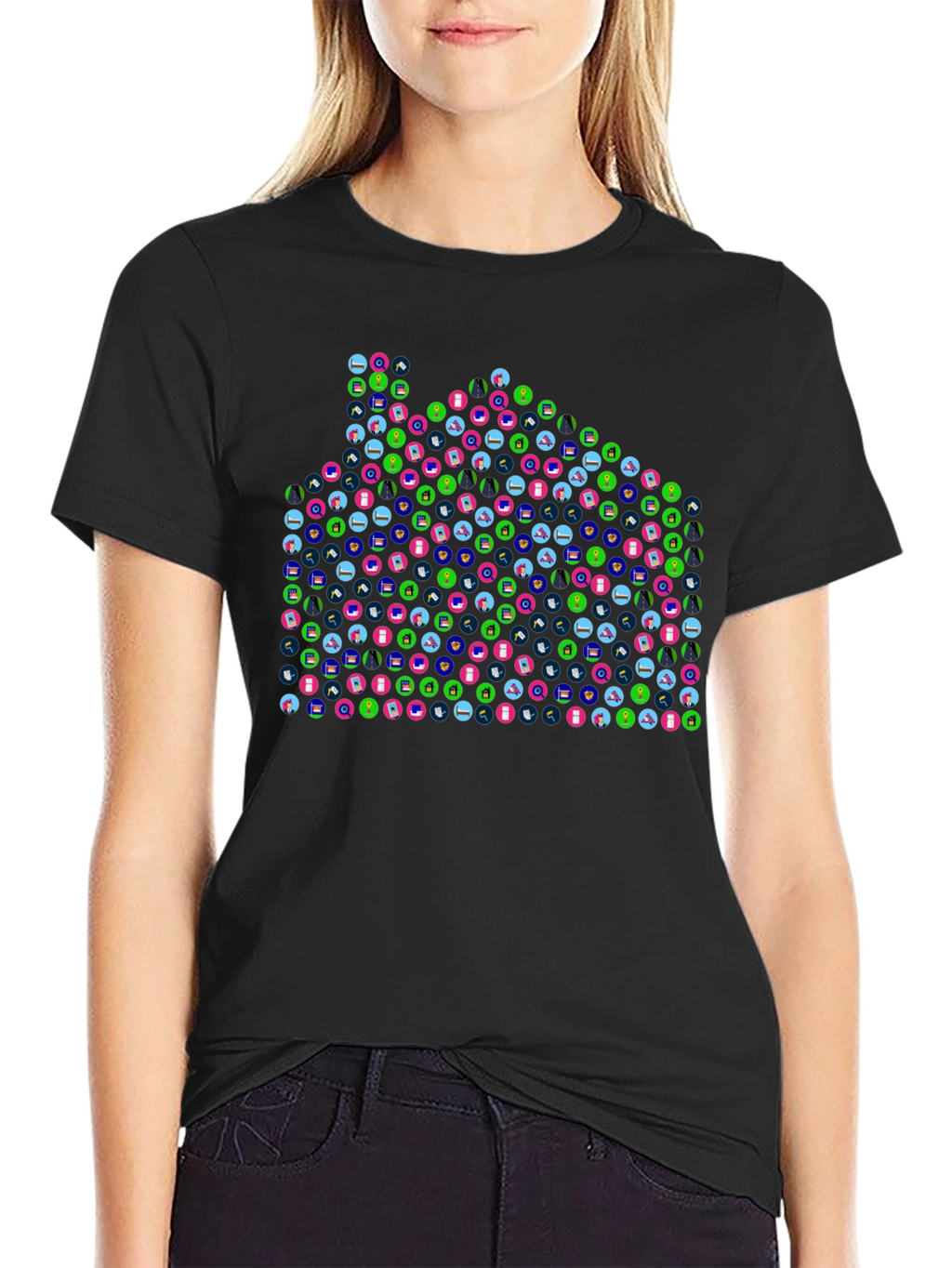 Abstract Pattern Black T-Shirt