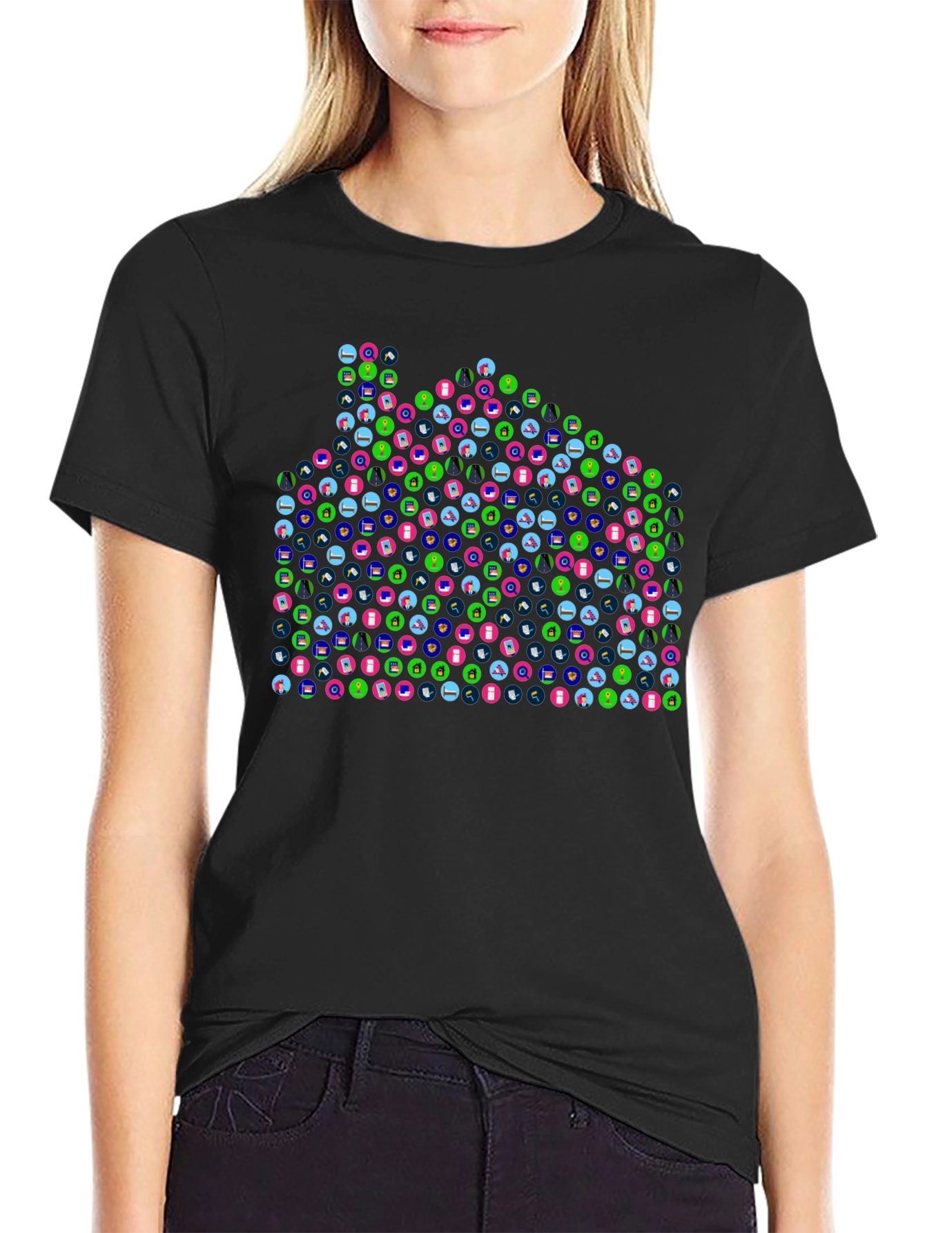 Abstract Pattern Black T-Shirt