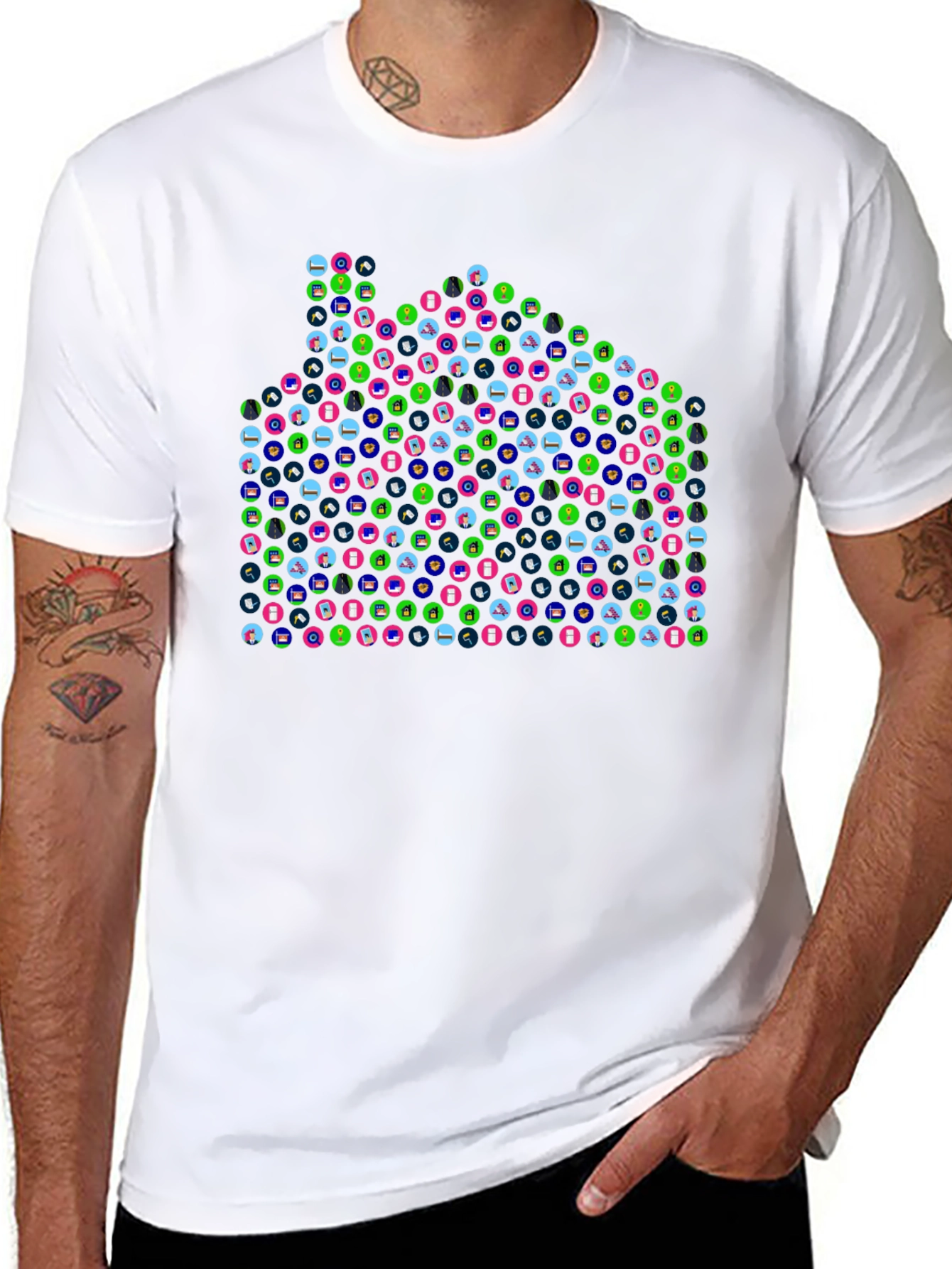 Abstract Pattern Black T-Shirt