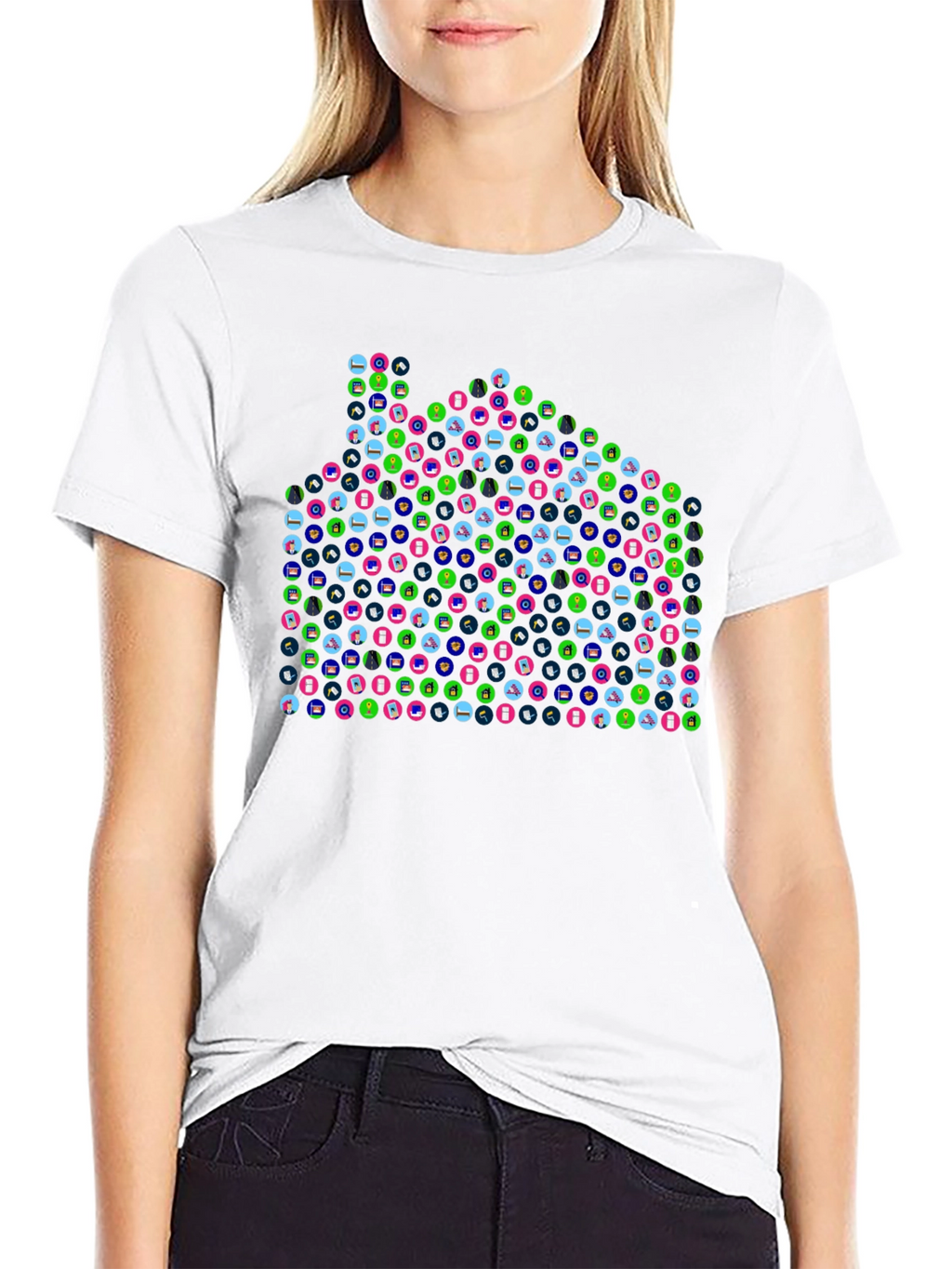 Abstract Pattern Black T-Shirt