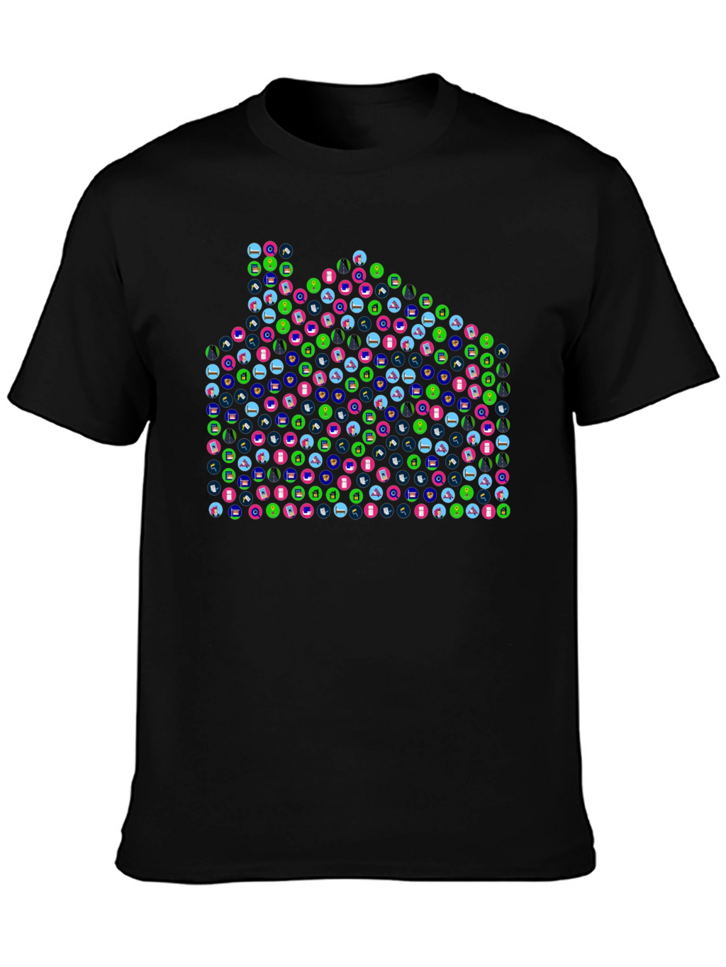 Abstract Pattern Black T-Shirt