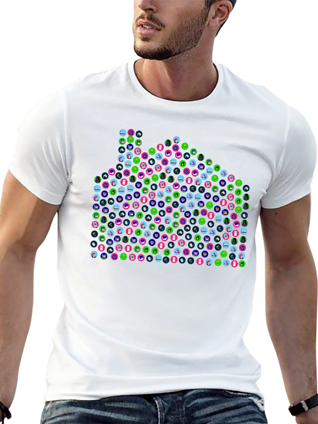 Abstract Pattern Black T-Shirt