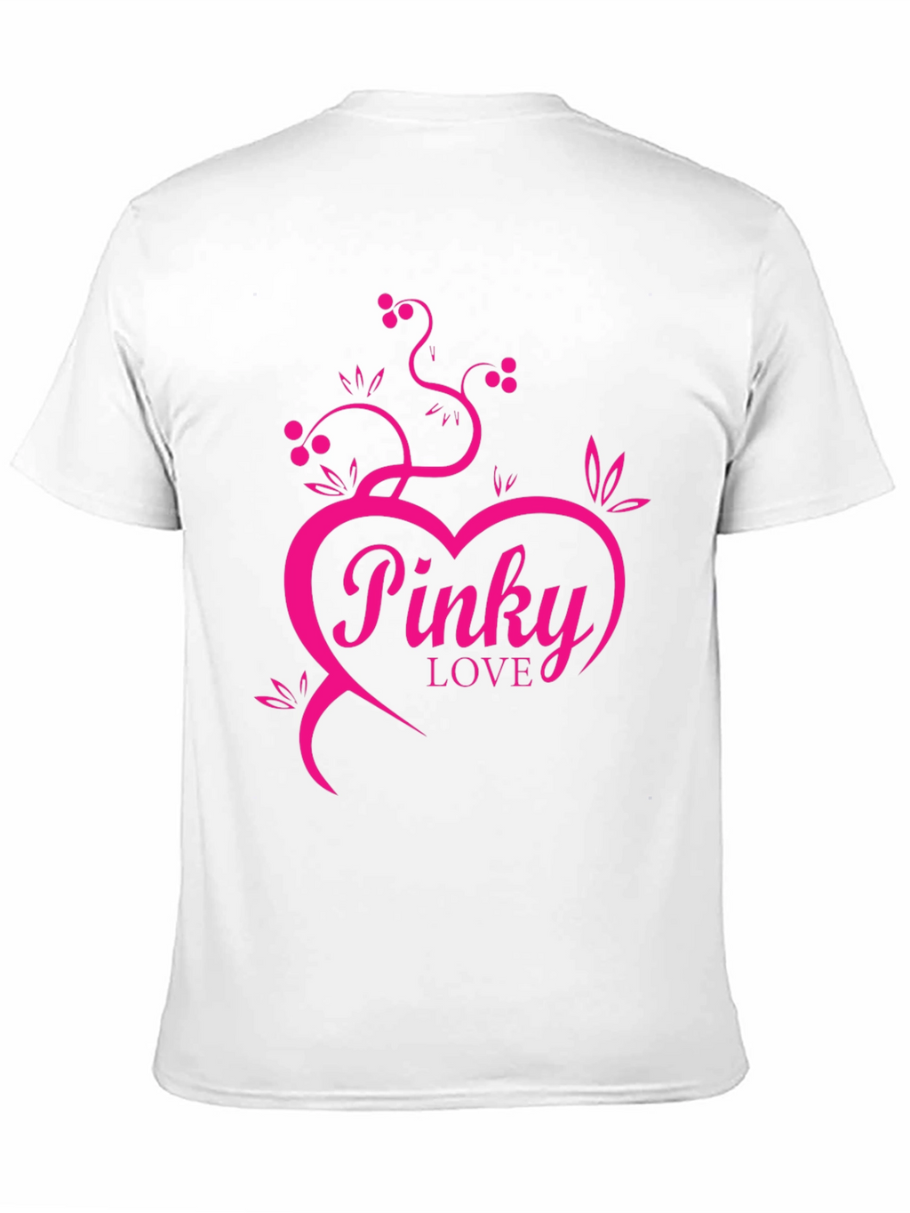 Pinky Love Black T-Shirt - Heart & Vines Graphic