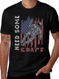 Need Some Space Astronaut USA Flag Graphic Tee