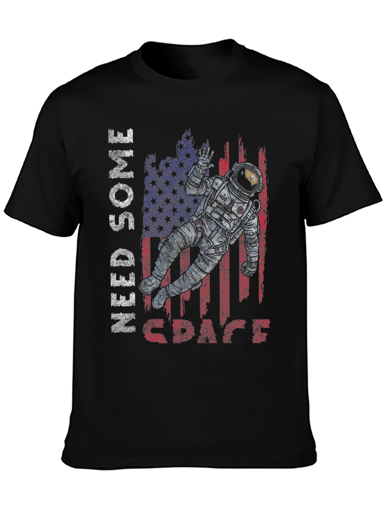 Need Some Space Astronaut USA Flag Graphic Tee